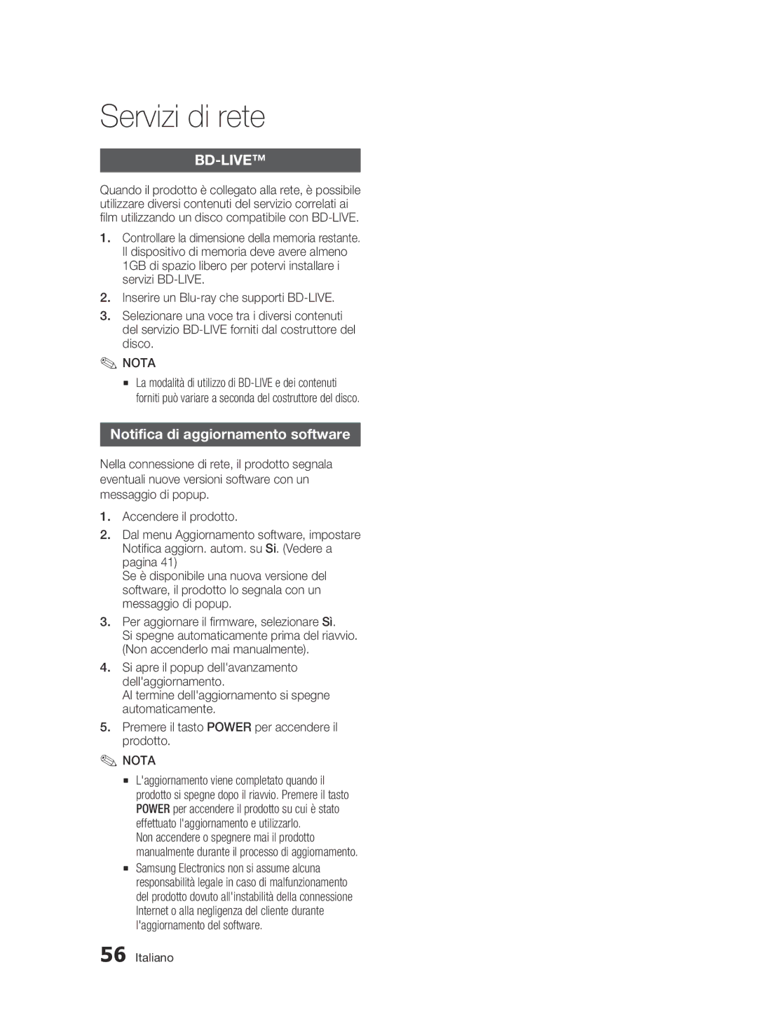 Samsung BD-C5300/XEF manual Nota 