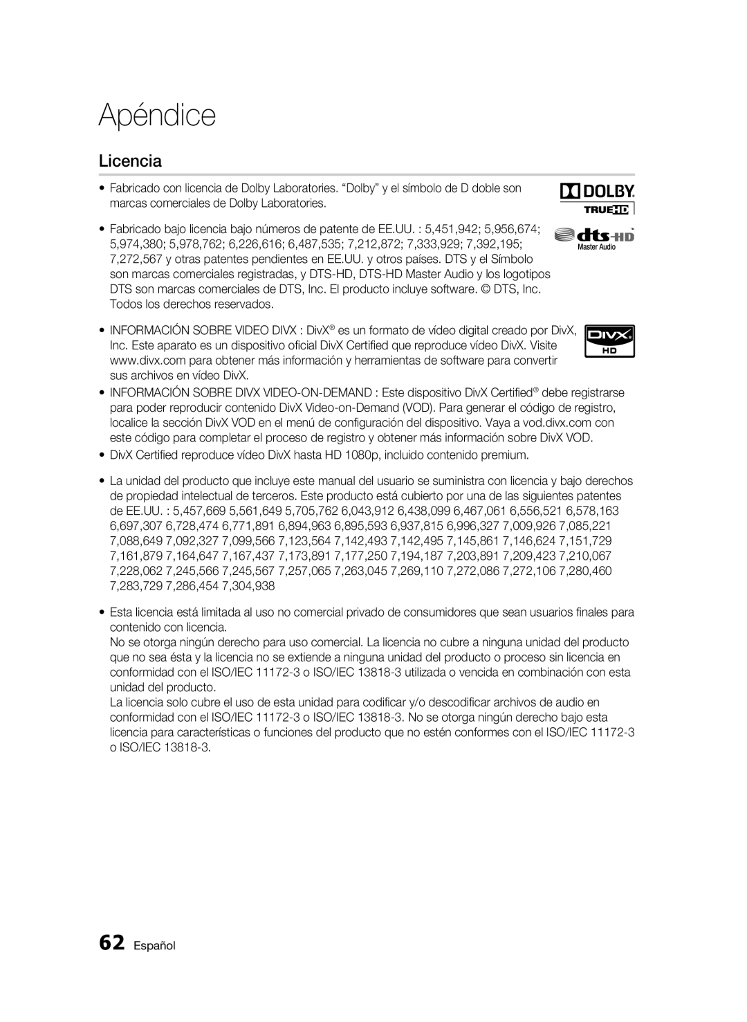 Samsung BD-C5300/XEF manual Licencia 