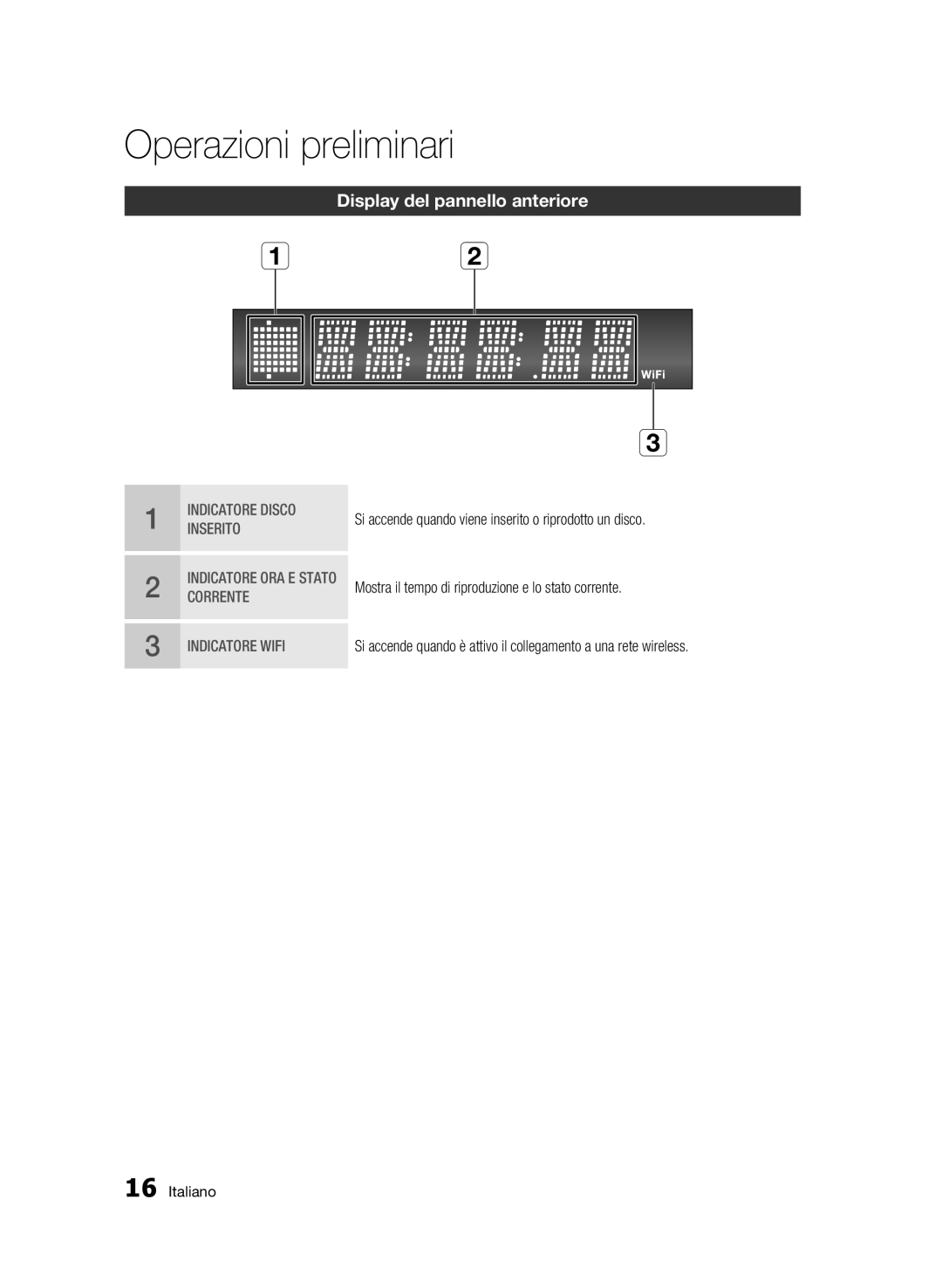 Samsung BD-C5300/XEF manual Display del pannello anteriore 