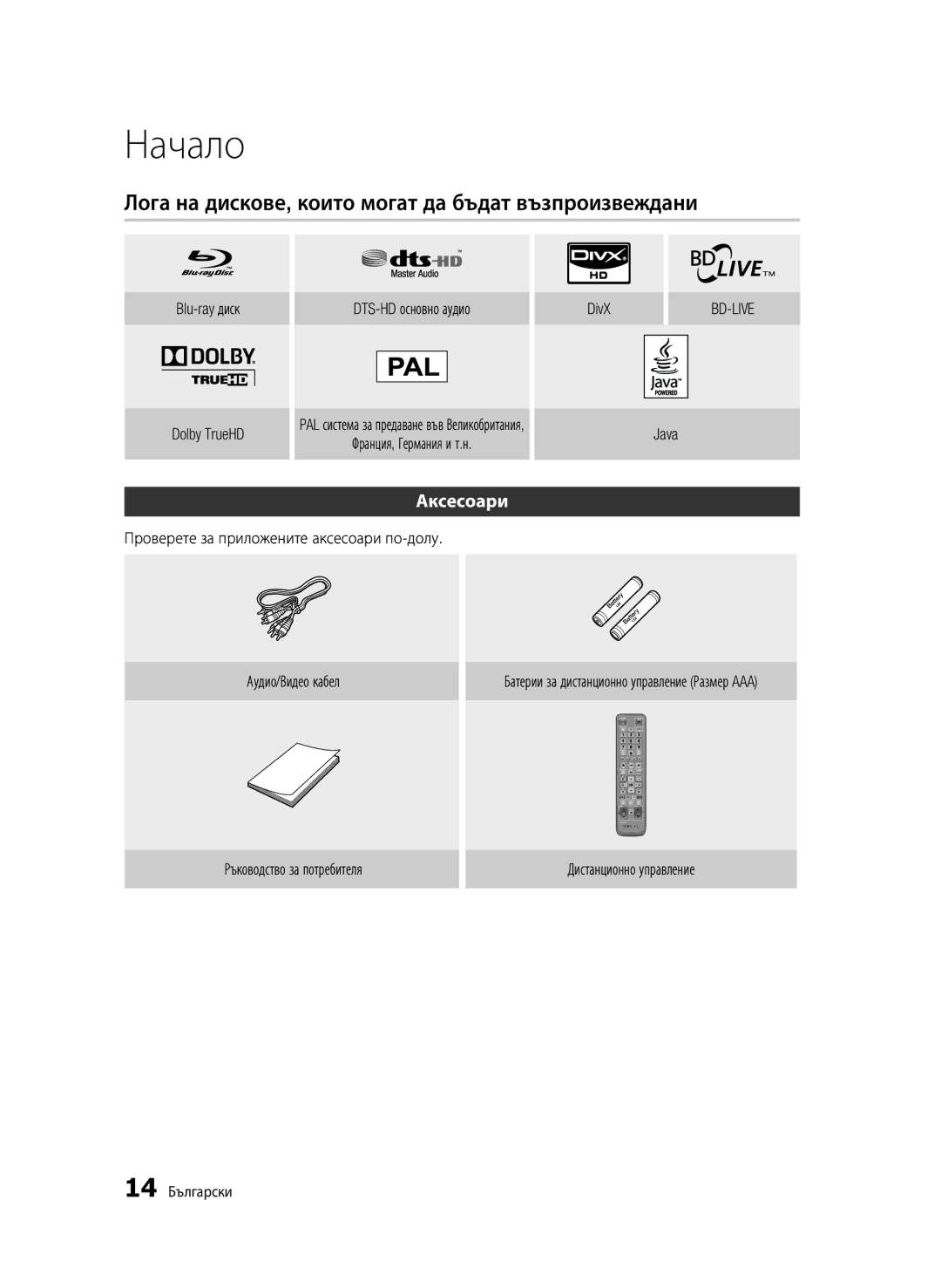 Samsung BD-C5500/EDC manual Лога на дискове, които могат да бъдат възпроизвеждани, Аксесоари, Франция, Германия и т.н DivX 