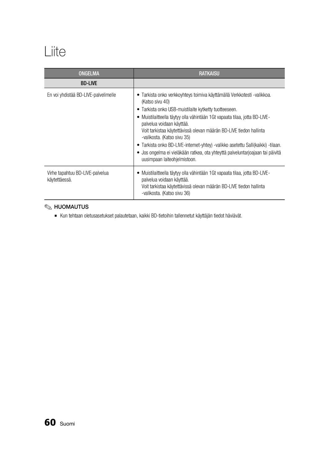 Samsung BD-C5500/XEE manual Katso sivu, Tarkista onko USB-muistilaite kytketty tuotteeseen, Palvelua voidaan käyttää 