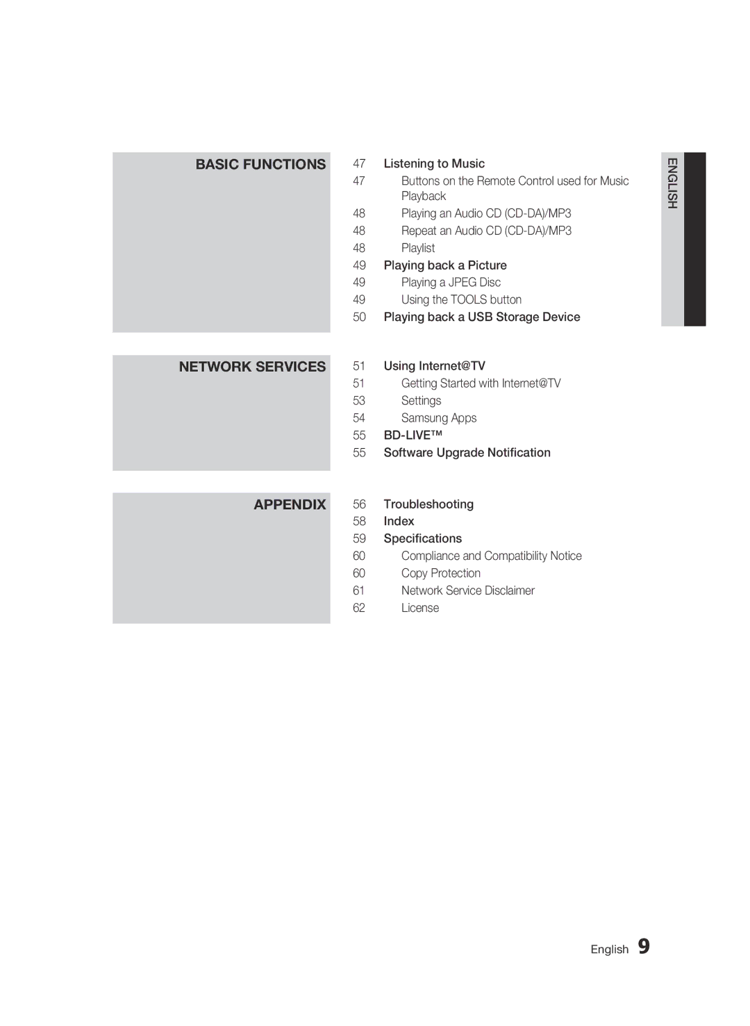 Samsung BD-C5500/XEE, BD-C5500/XEN manual Using Internet@TV, Settings, Samsung Apps, Bd-Live, Software Upgrade Notification 