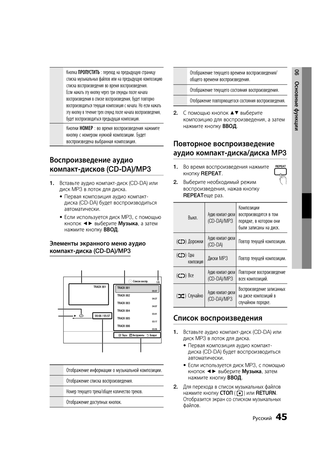 Samsung BD-C5500P/XER, BD-C5500/XER manual Список воспроизведения 