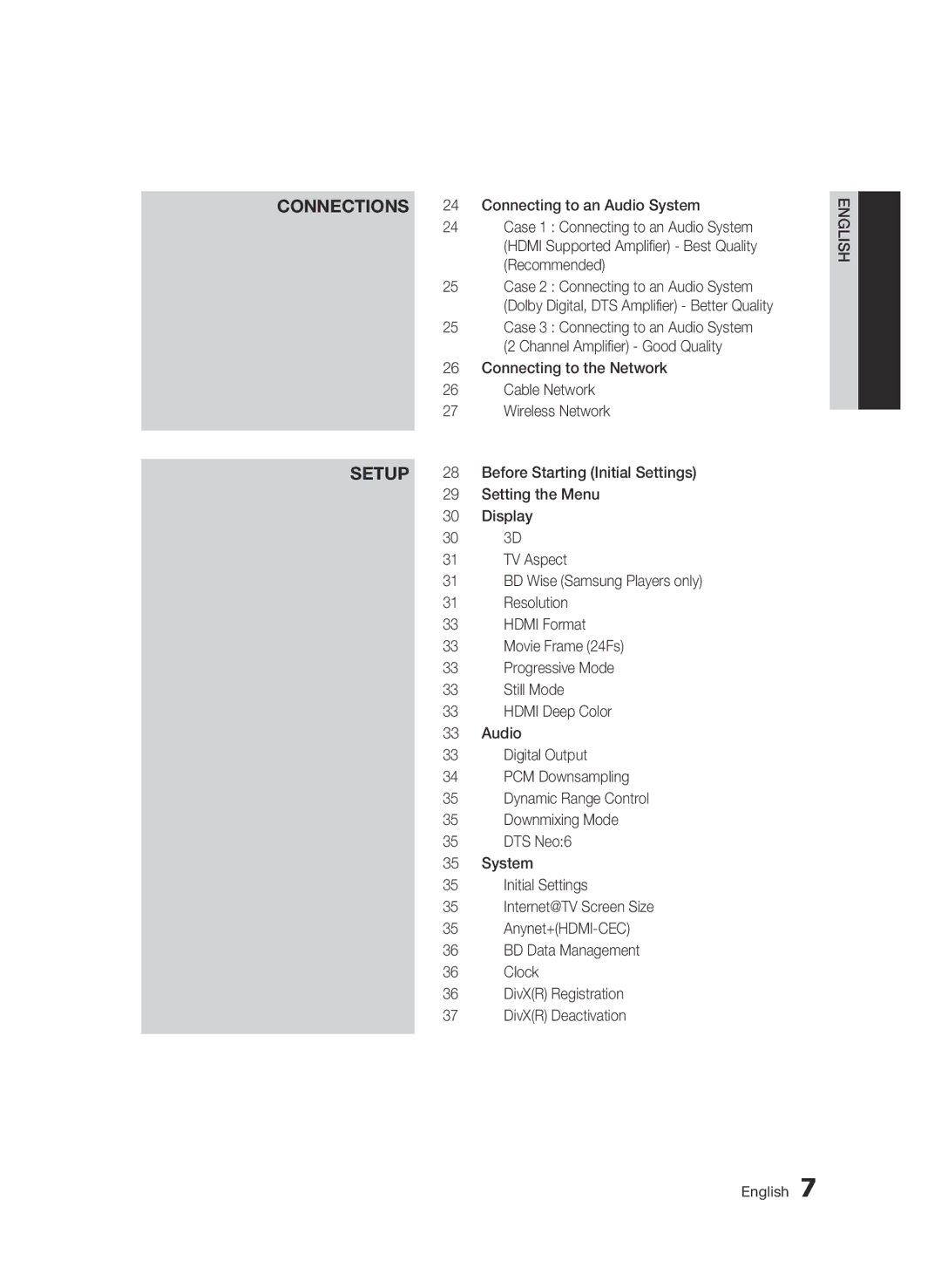 Samsung BD-C5900 Connecting to an Audio System, Recommended, Channel Amplifier Good Quality, Connecting to the Network 