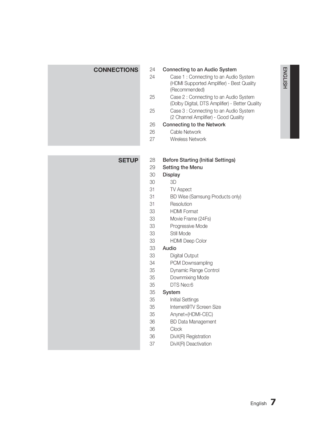 Samsung BD-C5900/EDC Connecting to an Audio System, Recommended, Channel Amplifier Good Quality, Connecting to the Network 