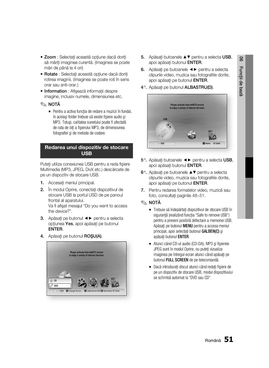 Samsung BD-C5900/EDC manual Redarea unui dispozitiv de stocare 