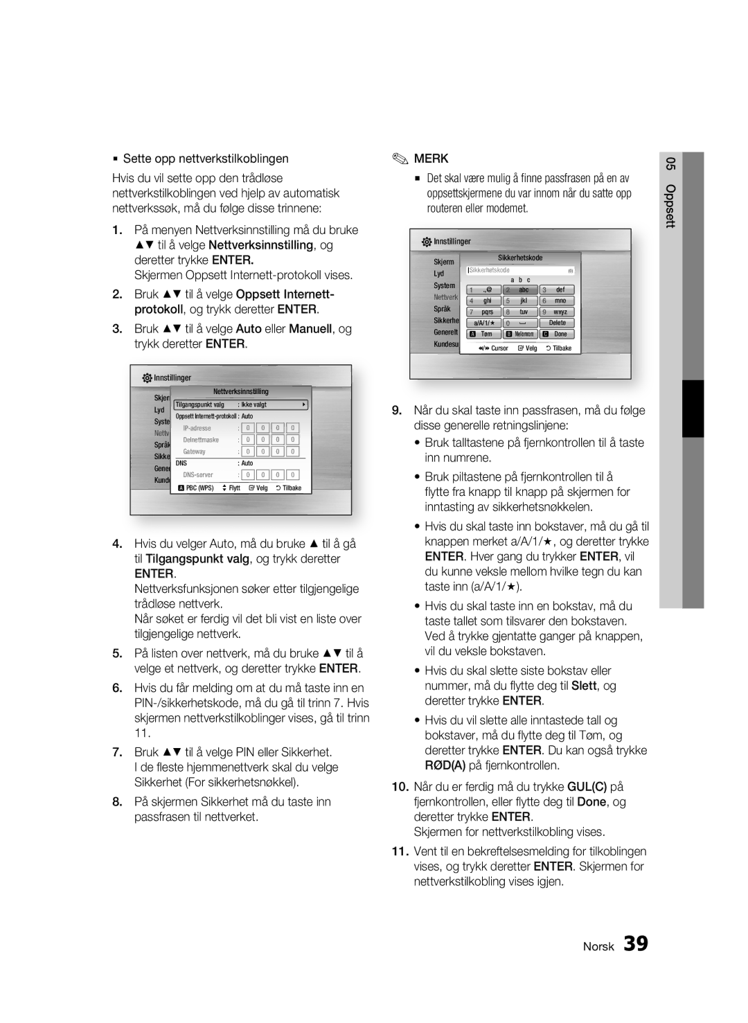 Samsung BD-C5900/XEE manual  Sette opp nettverkstilkoblingen 