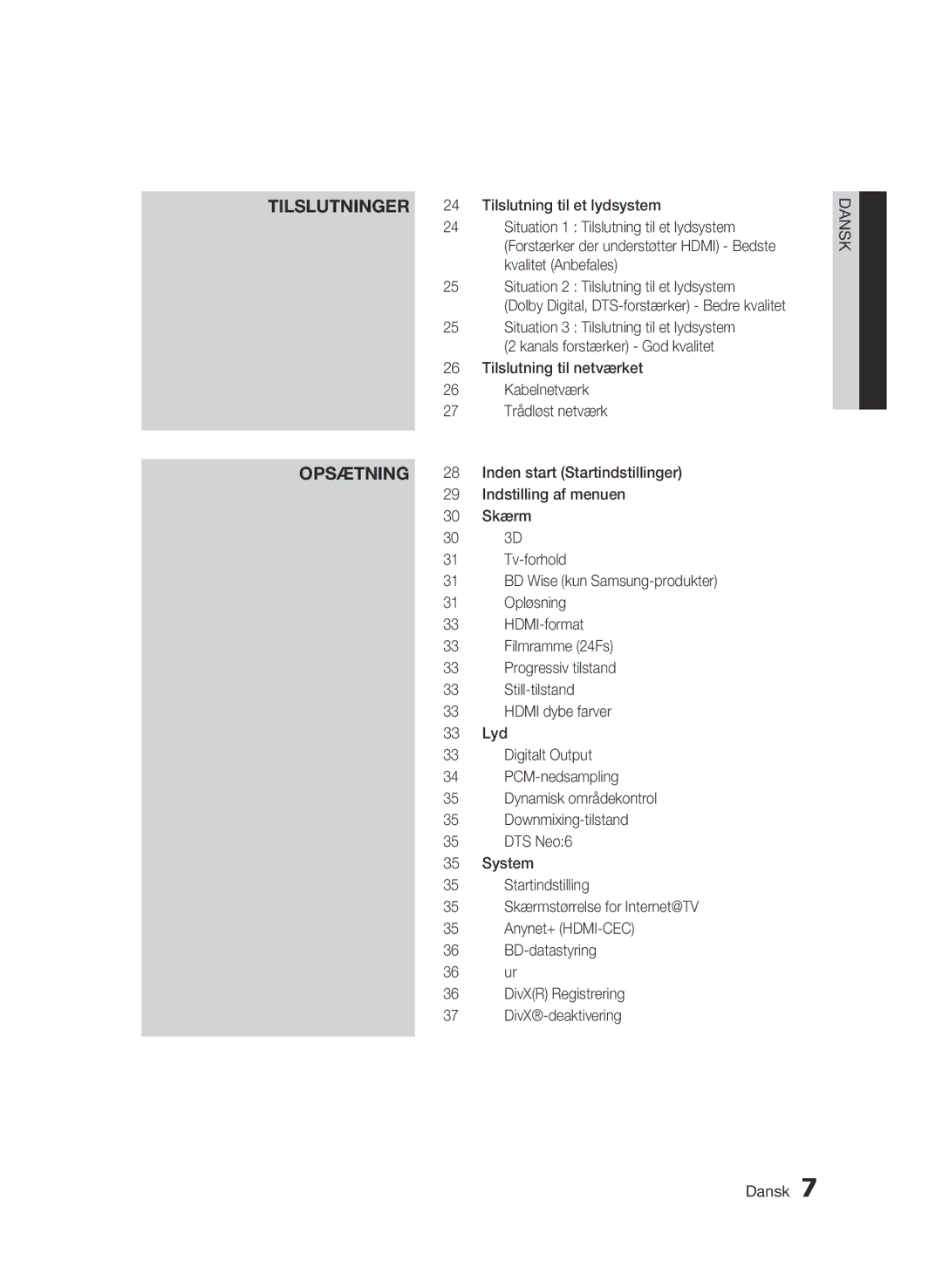 Samsung BD-C5900/XEE manual Opsætning 