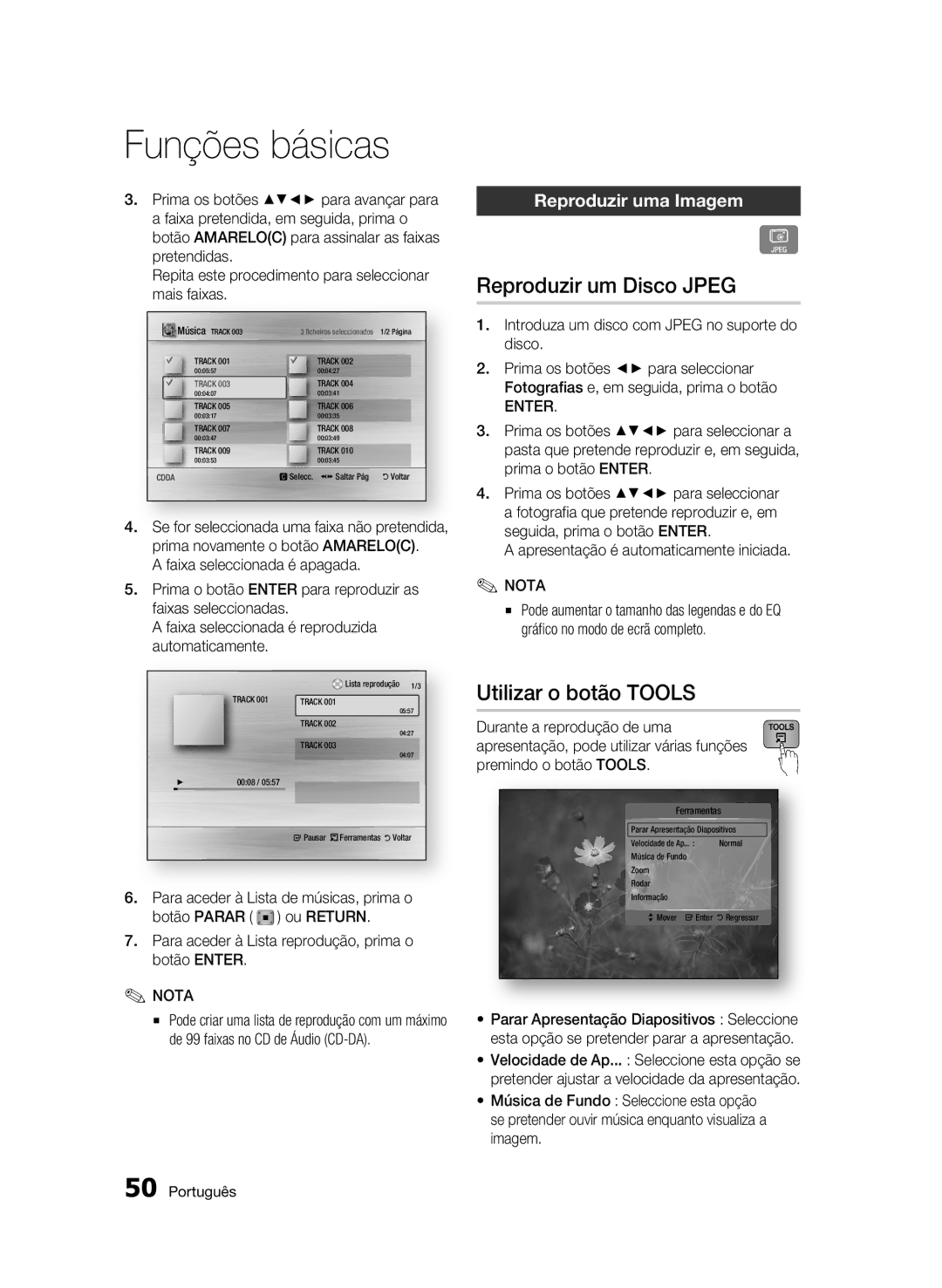 Samsung BD-C5900/XEF manual Reproduzir um Disco Jpeg, Utilizar o botão Tools, Reproduzir uma Imagem 