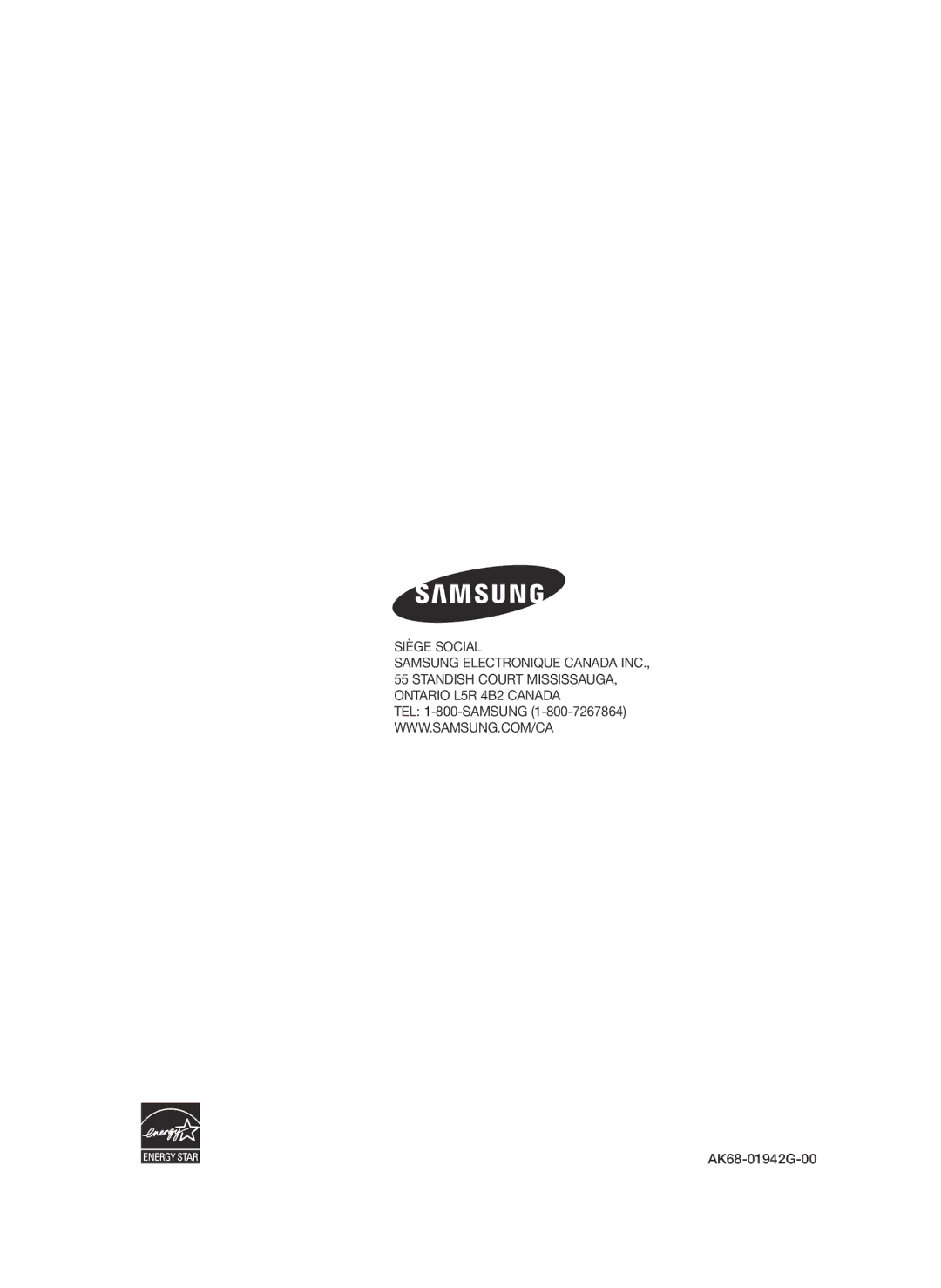 Samsung 01942G-BD-C6300-XAC-0823 user manual Siège Social 