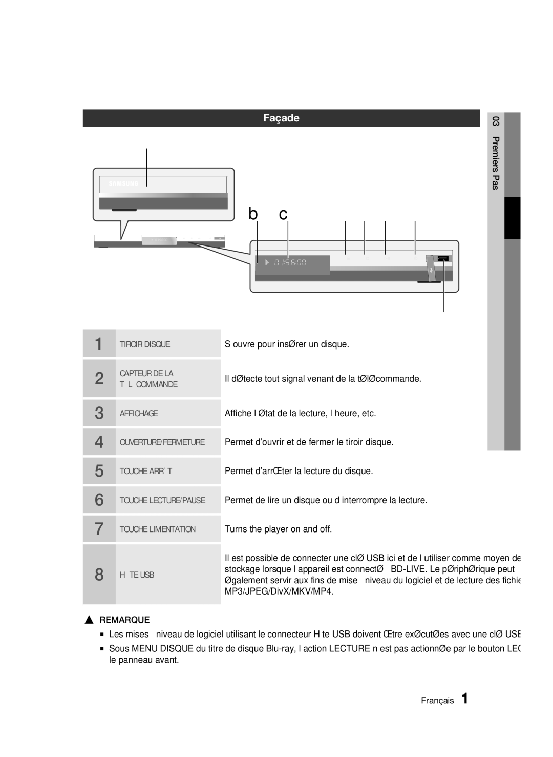 Samsung 01942G-BD-C6300-XAC-0823 user manual Façade 