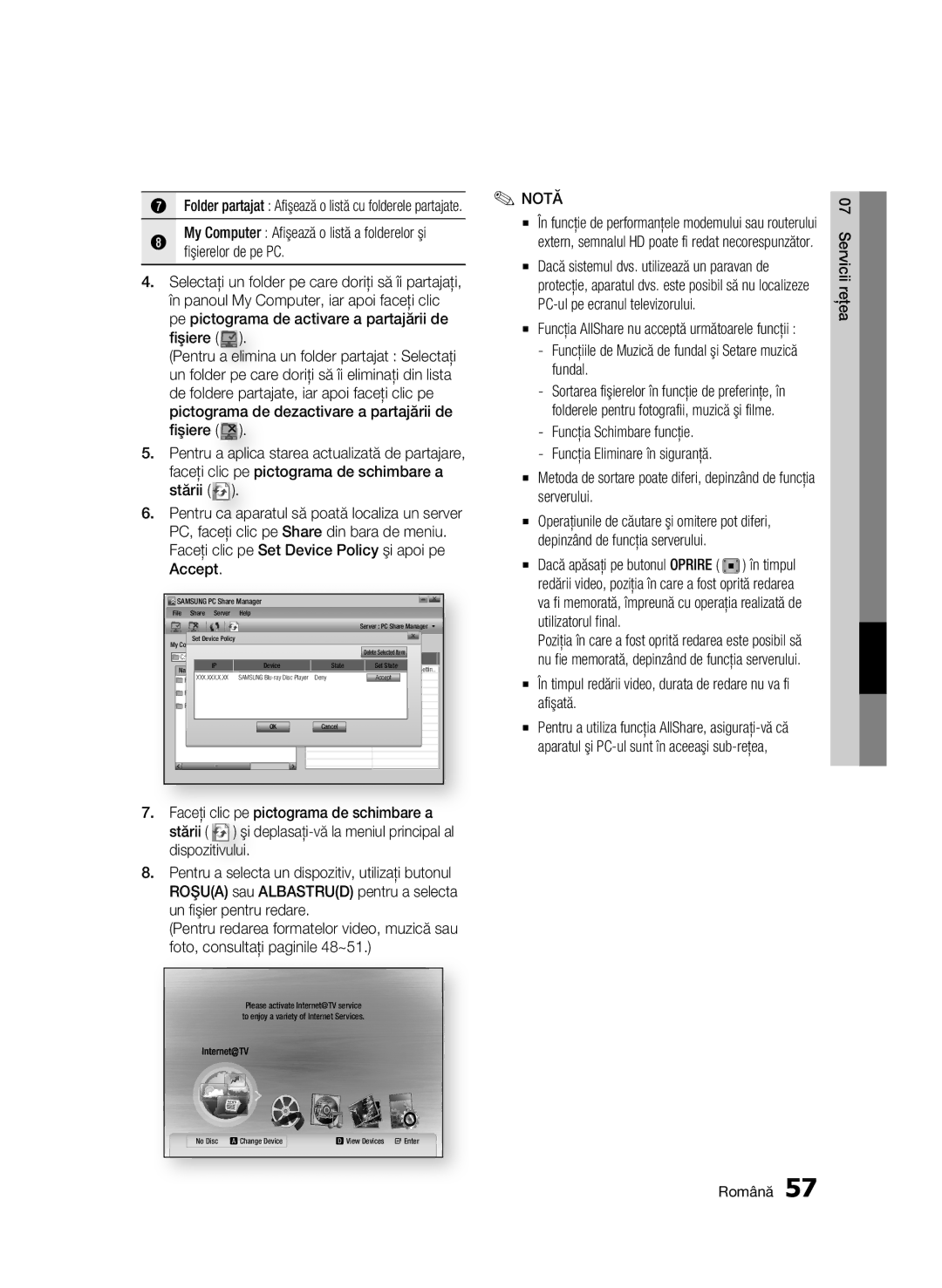 Samsung BD-C6500/EDC Funcţiile de Muzică de fundal şi Setare muzică fundal, My Computer Afişează o listă a folderelor şi 