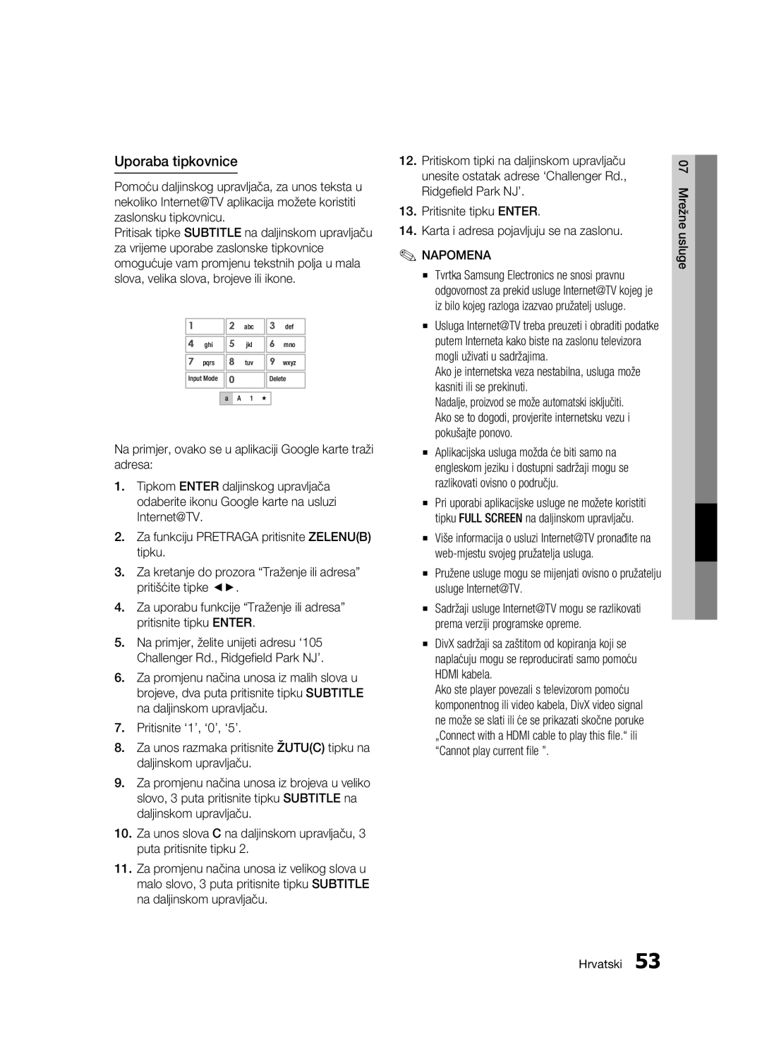 Samsung BD-C6500/EDC manual Uporaba tipkovnice 