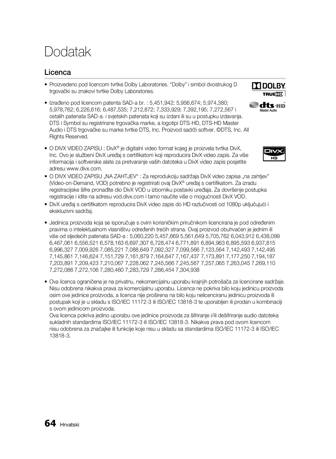 Samsung BD-C6500/EDC manual Licenca 