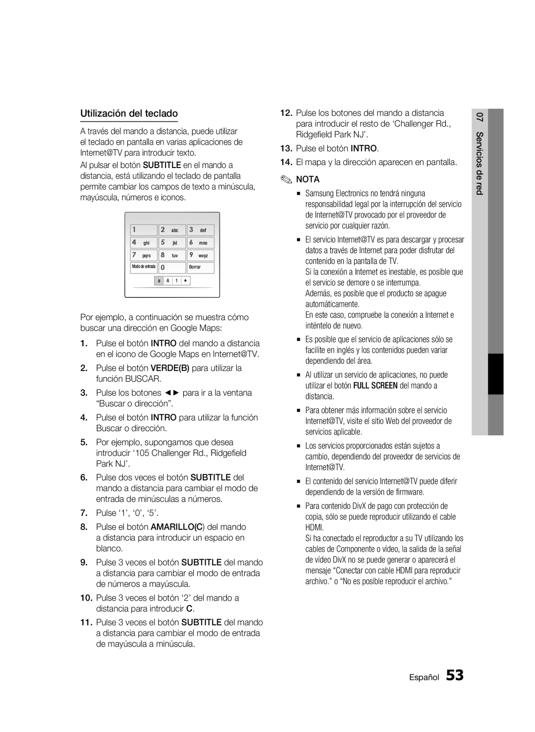 Samsung BD-C6500/XEF, BD-C6500/XAA manual Utilización del teclado 