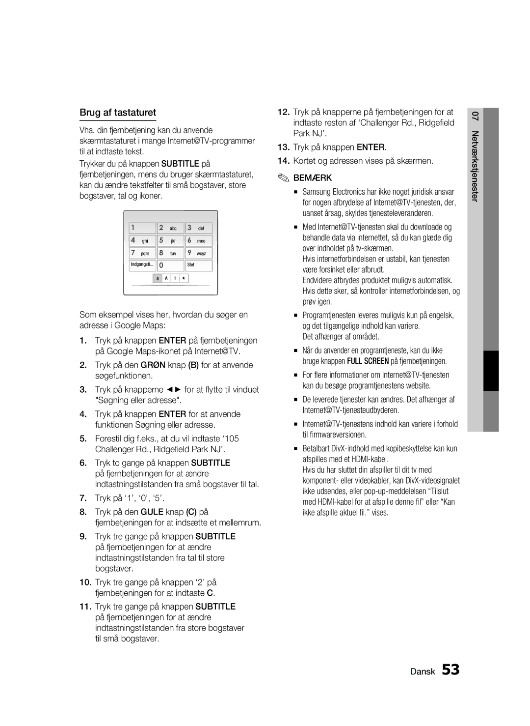 Samsung BD-C6500/XEE manual Brug af tastaturet, Tryk på ‘1’, ‘0’, ‘5’, Det afhænger af området 