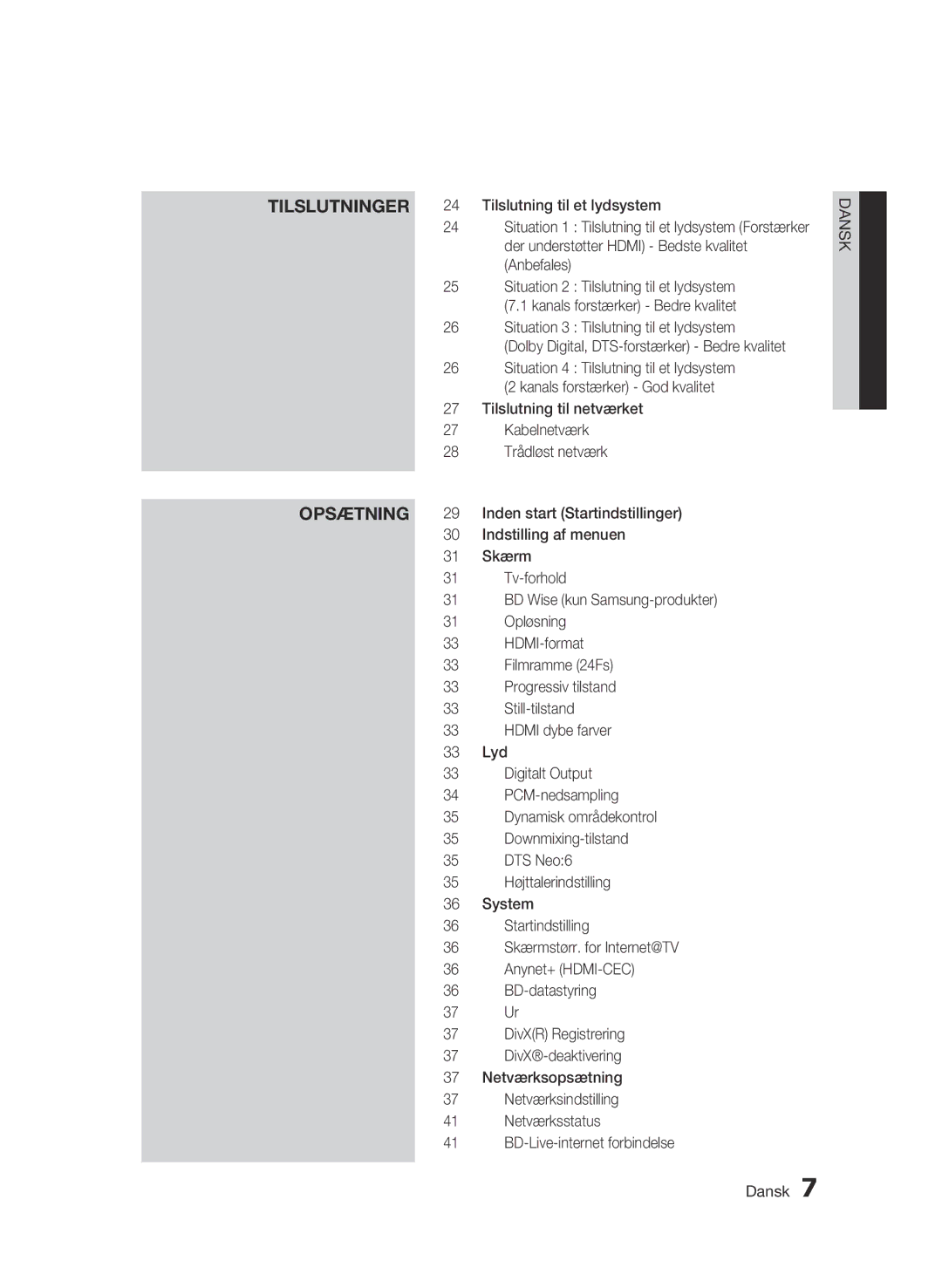 Samsung BD-C6500/XEE manual Opløsning, HDMI-format 