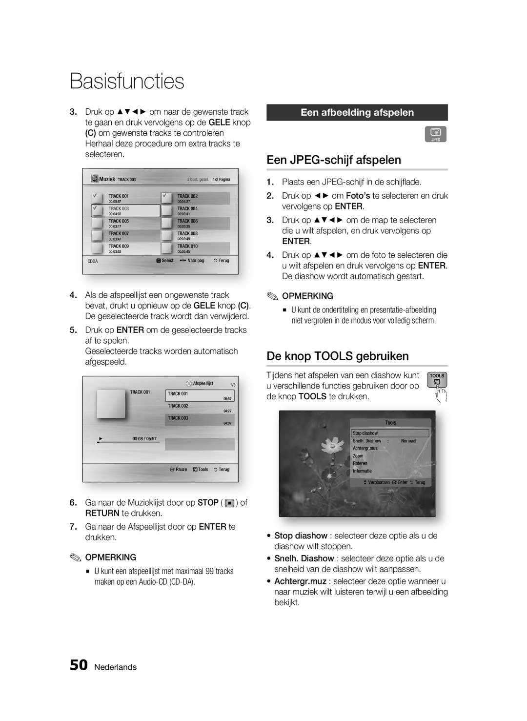 Samsung BD-C6500/EDC, BD-C6500/XEN, BD-C6500/XAA Een JPEG-schijf afspelen, De knop Tools gebruiken, Een afbeelding afspelen 