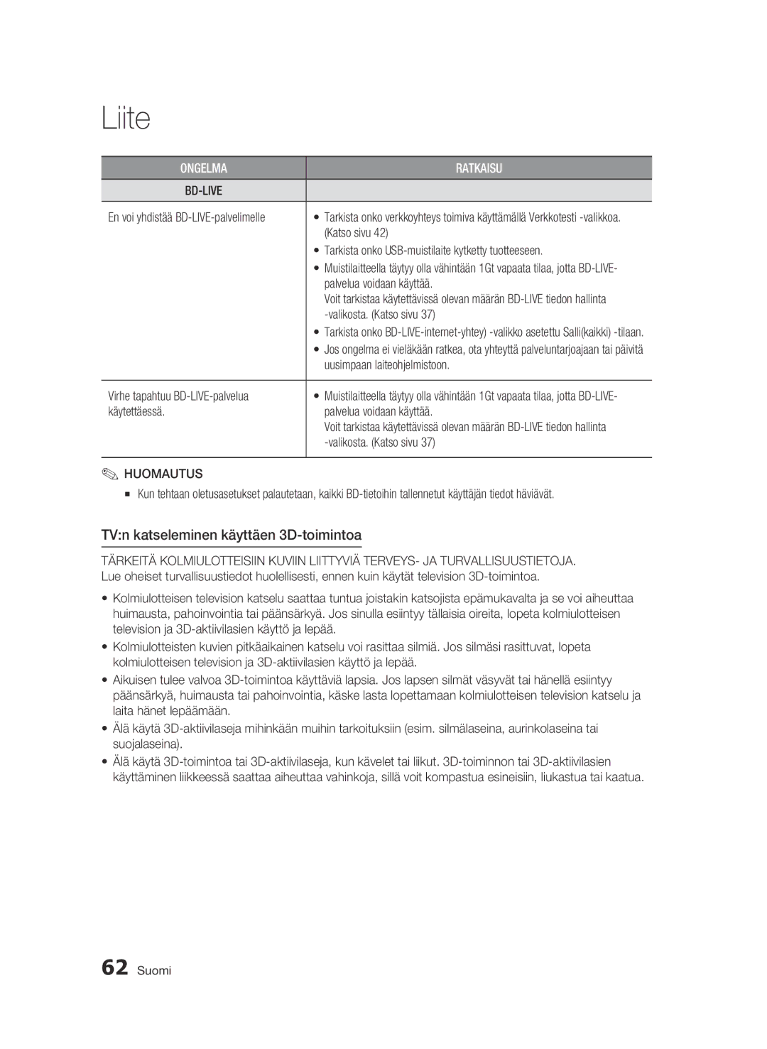 Samsung BD-C6800/XEE manual TVn katseleminen käyttäen 3D-toimintoa 