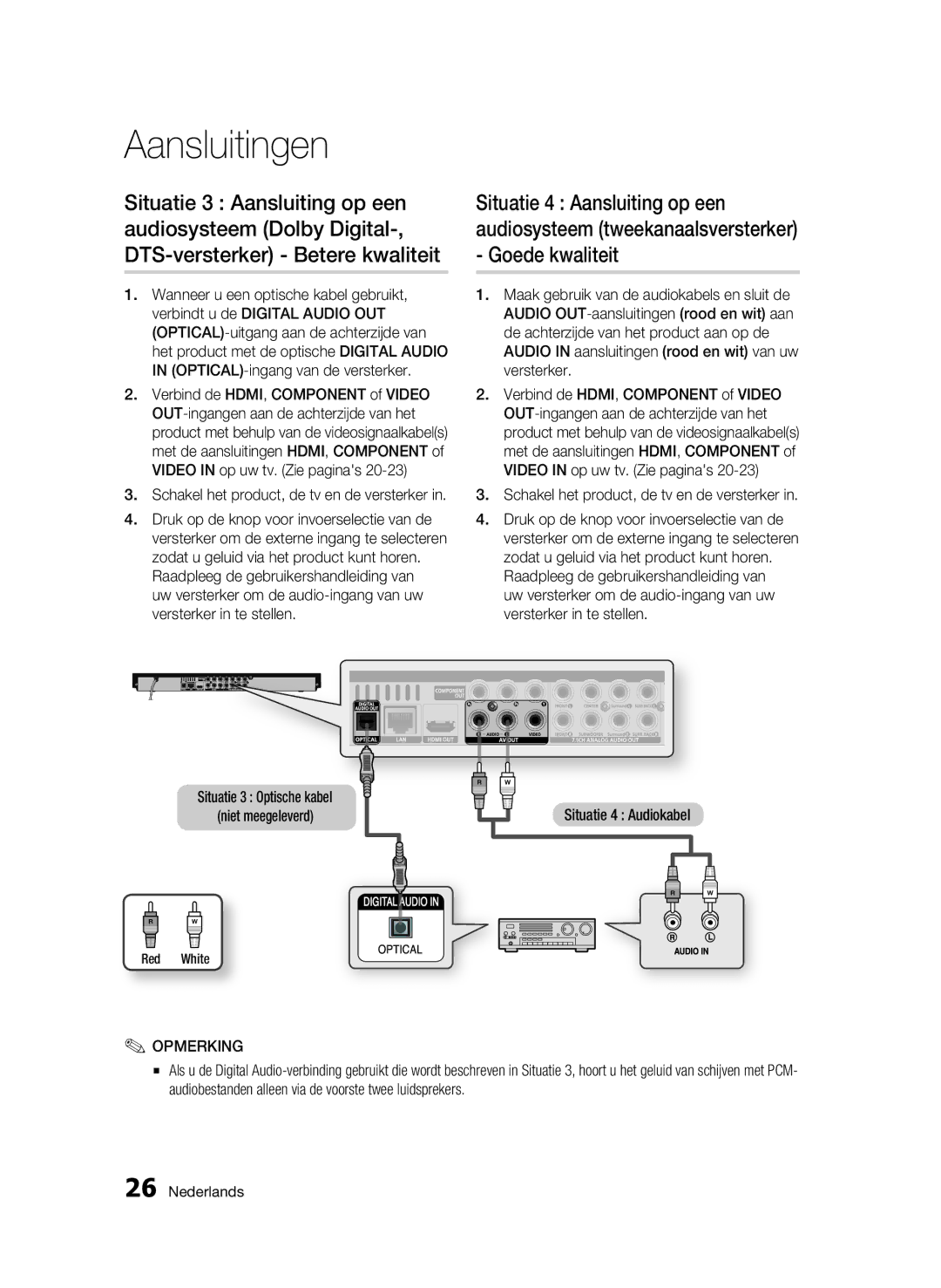 Samsung BD-C6900/EDC, BD-C6900/XEN, BD-C6900/XAA, BD-C6900/XEF, BD-C6900/XEE manual Schakel het product, de tv en de versterker 