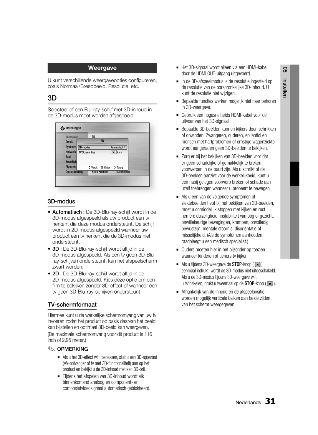 Samsung BD-C6900/EDC, BD-C6900/XEN, BD-C6900/XAA, BD-C6900/XEF, BD-C6900/XEE manual Weergave, TV-schermformaat 