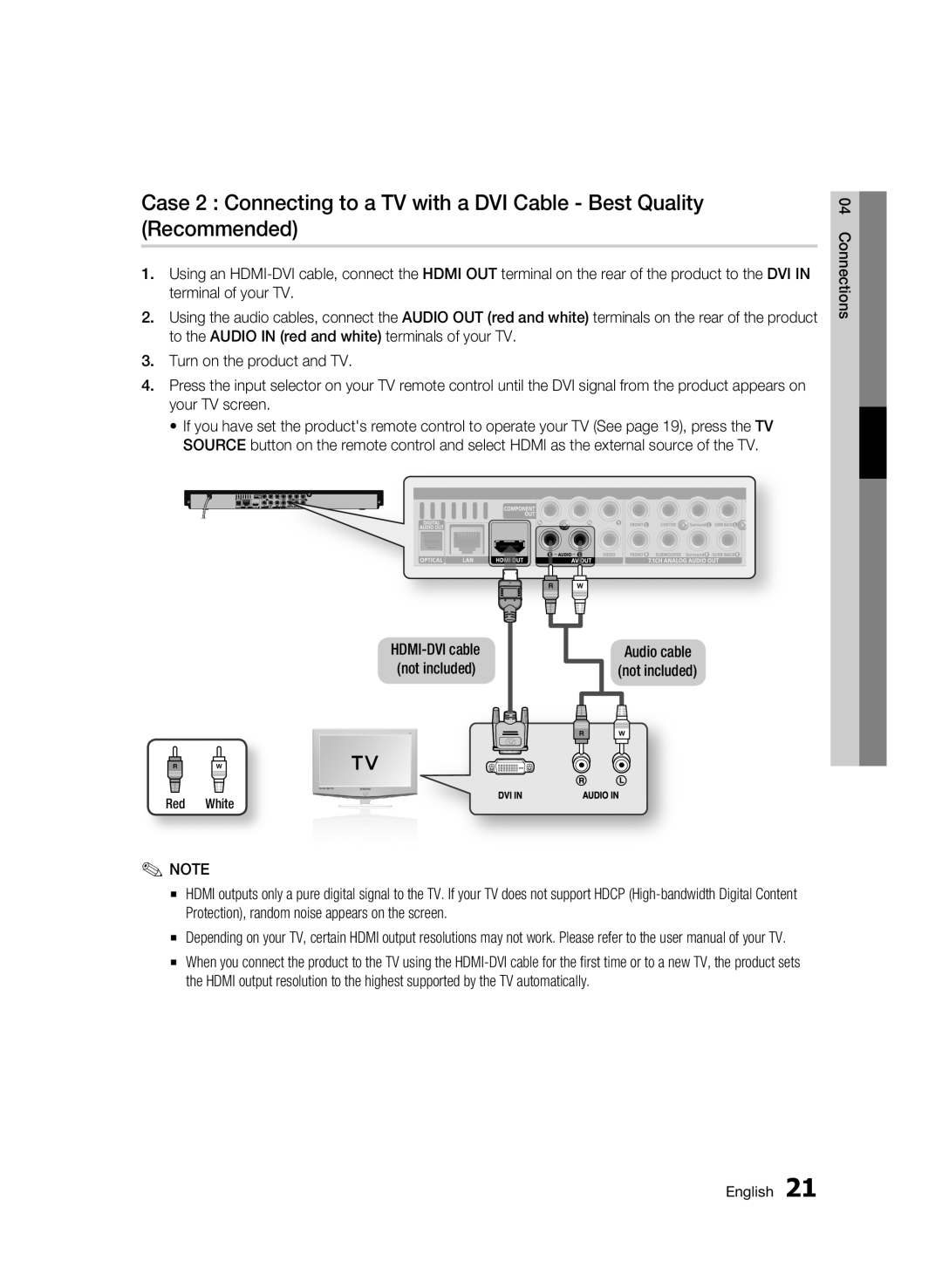 Samsung BD-C6900/MEA, BD-C6900/LAG, BD-C6900/HAC, BD-C6900/AFR, BD-C6900/OT, BD-C6900/SAH, BD-C6900/UMG manual Connections 