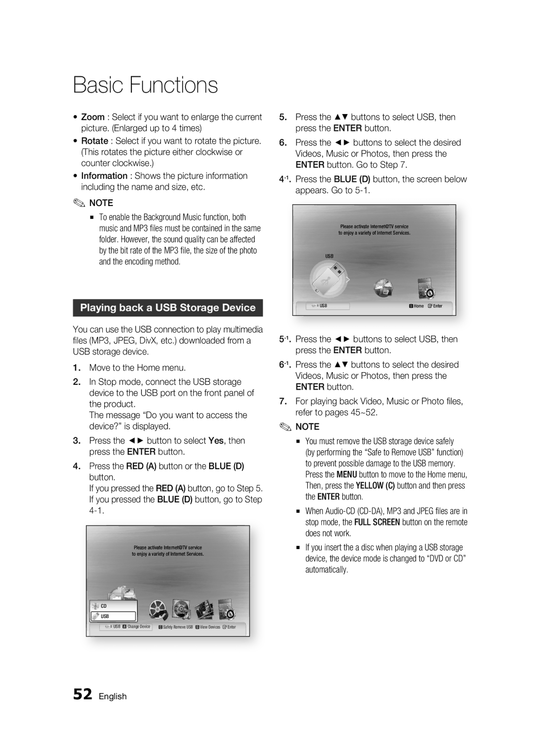 Samsung BD-C6900/AFR, BD-C6900/MEA, BD-C6900/LAG, BD-C6900/HAC, BD-C6900/OT, BD-C6900/SAH Playing back a USB Storage Device 