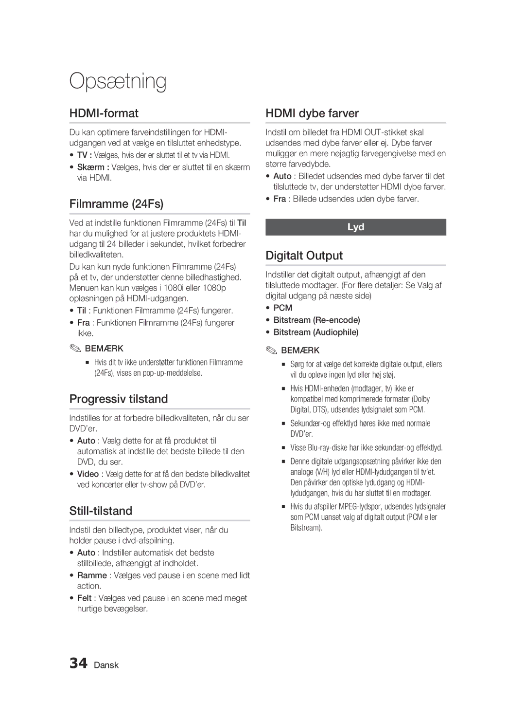 Samsung BD-C6900/XEE HDMI-format, Filmramme 24Fs, Progressiv tilstand, Still-tilstand, Hdmi dybe farver, Digitalt Output 