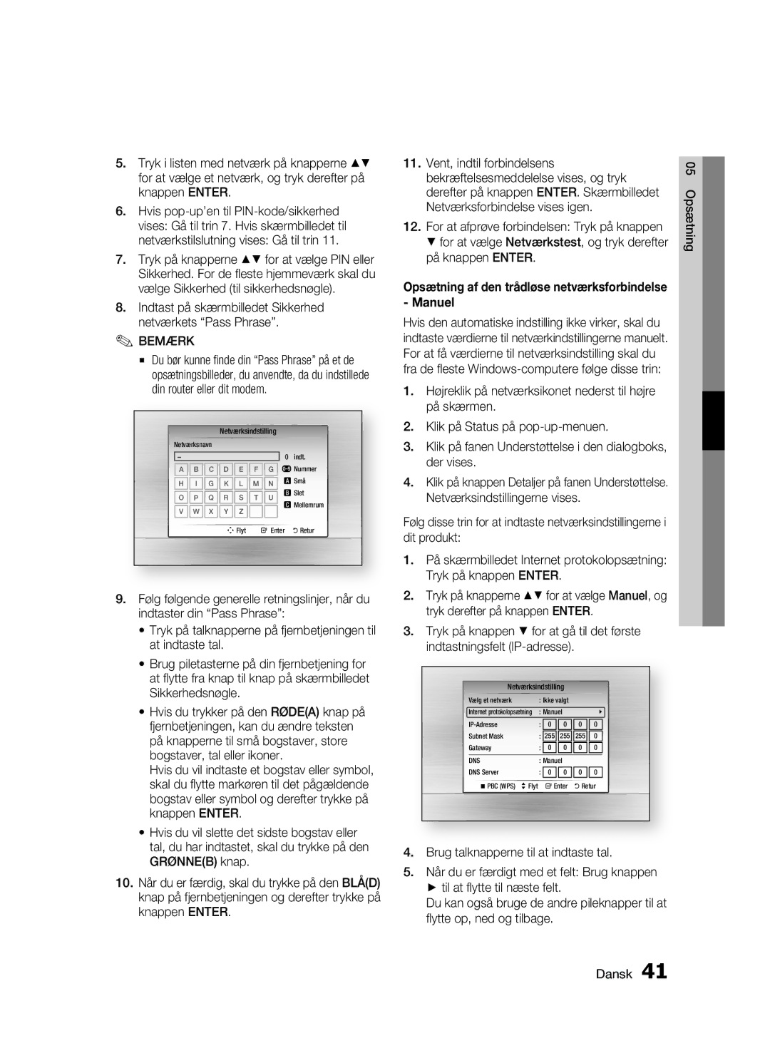 Samsung BD-C6900/XEE manual Opsætning af den trådløse netværksforbindelse Manuel 