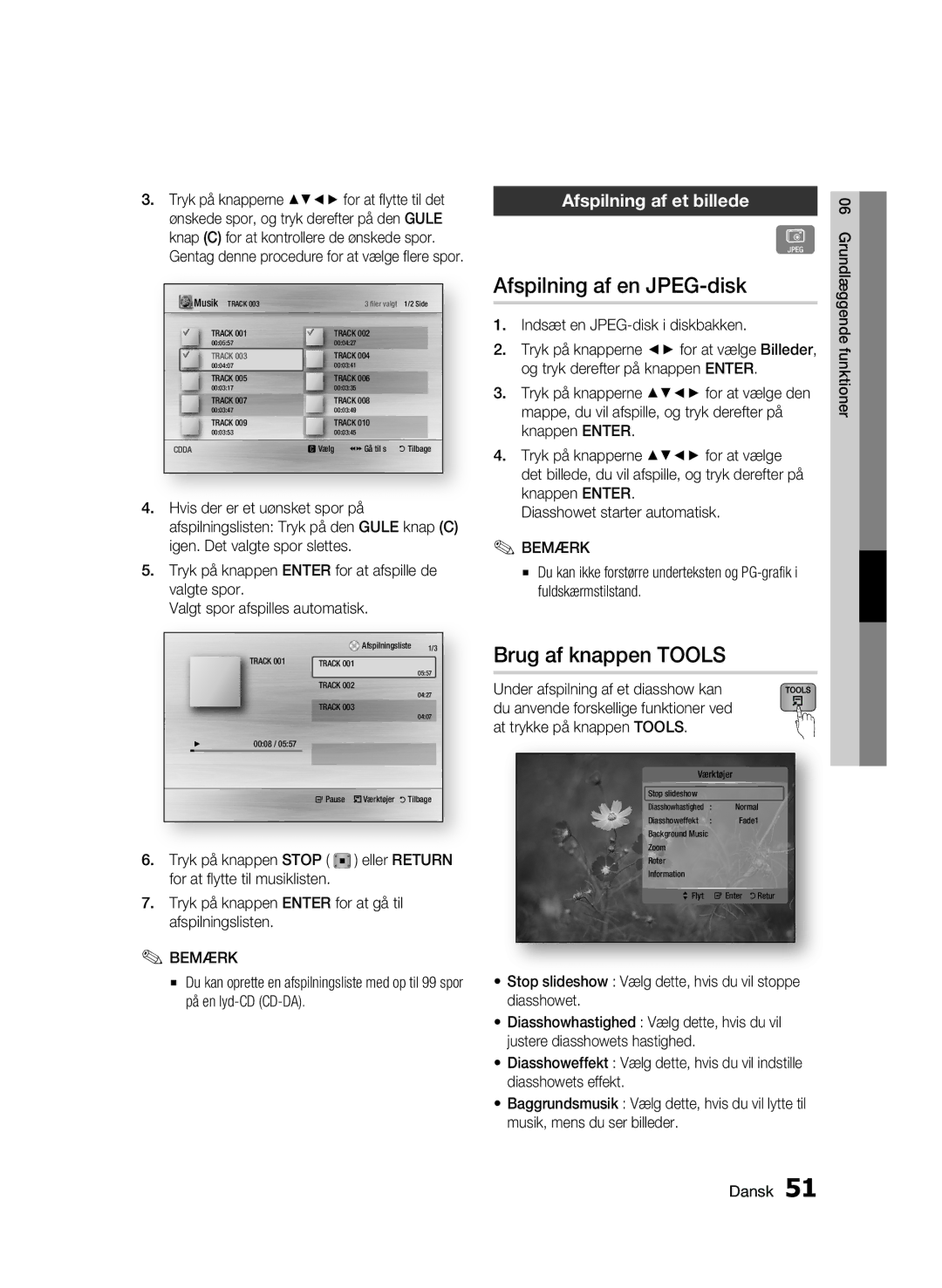 Samsung BD-C6900/XEE manual Afspilning af en JPEG-disk, Brug af knappen Tools, Afspilning af et billede 