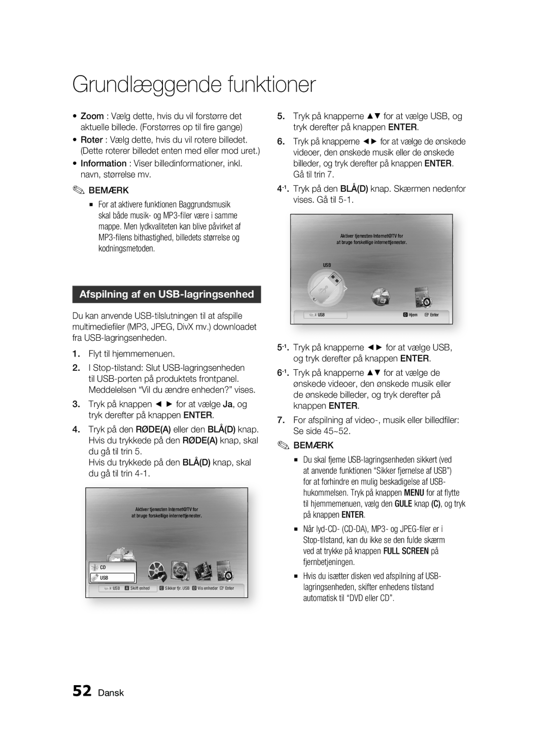 Samsung BD-C6900/XEE manual Afspilning af en USB-lagringsenhed 