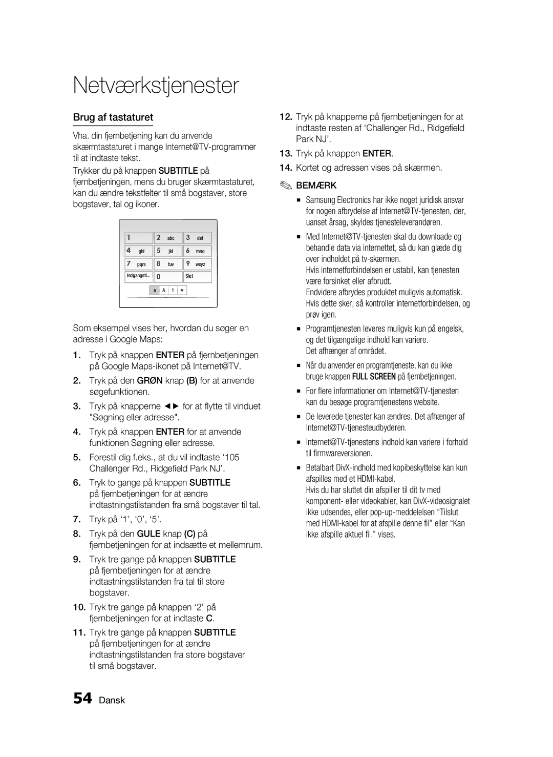 Samsung BD-C6900/XEE manual Brug af tastaturet, Tryk på ‘1’, ‘0’, ‘5’, Det afhænger af området 