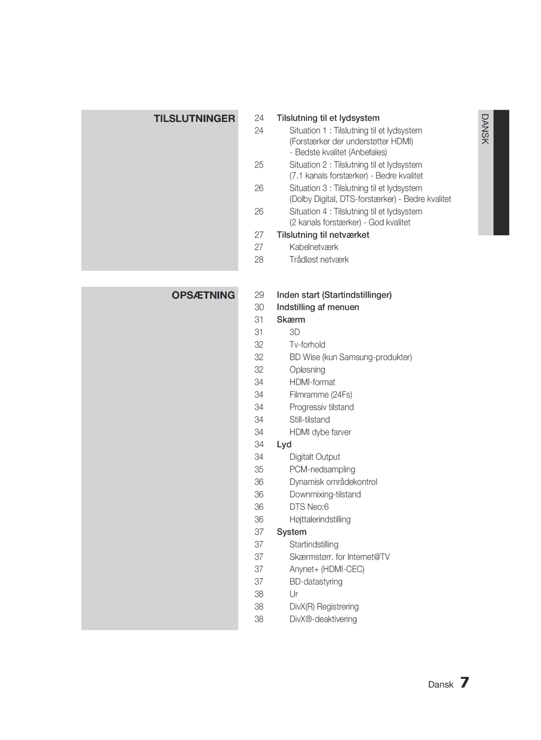 Samsung BD-C6900/XEE manual Tilslutning til et lydsystem, Opløsning, HDMI-format 