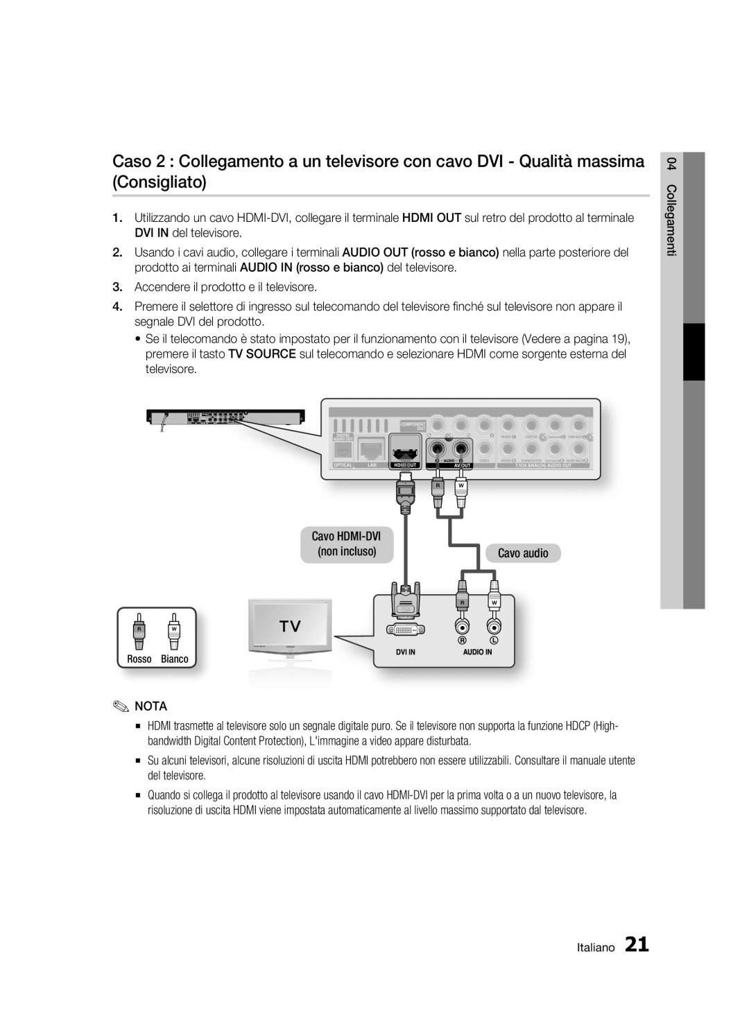 Samsung BD-C6900/MEA, BD-C6900/XEF manual Cavo audio 