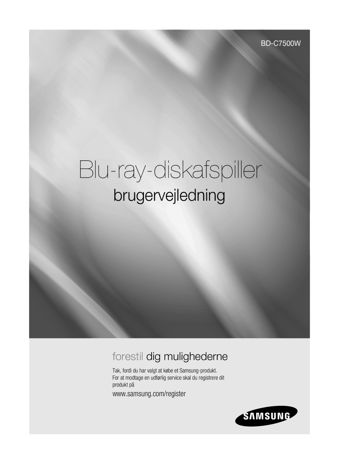 Samsung BD-C7500W/XEE manual Blu-ray-diskafspiller 