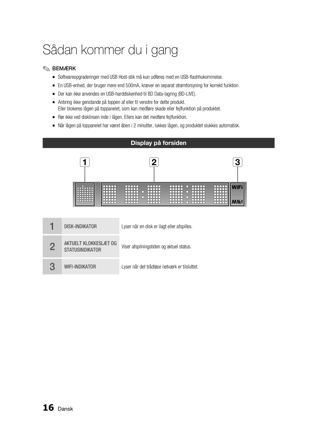 Samsung BD-C7500/XEE manual Display på forsiden, Disk-Indikator 