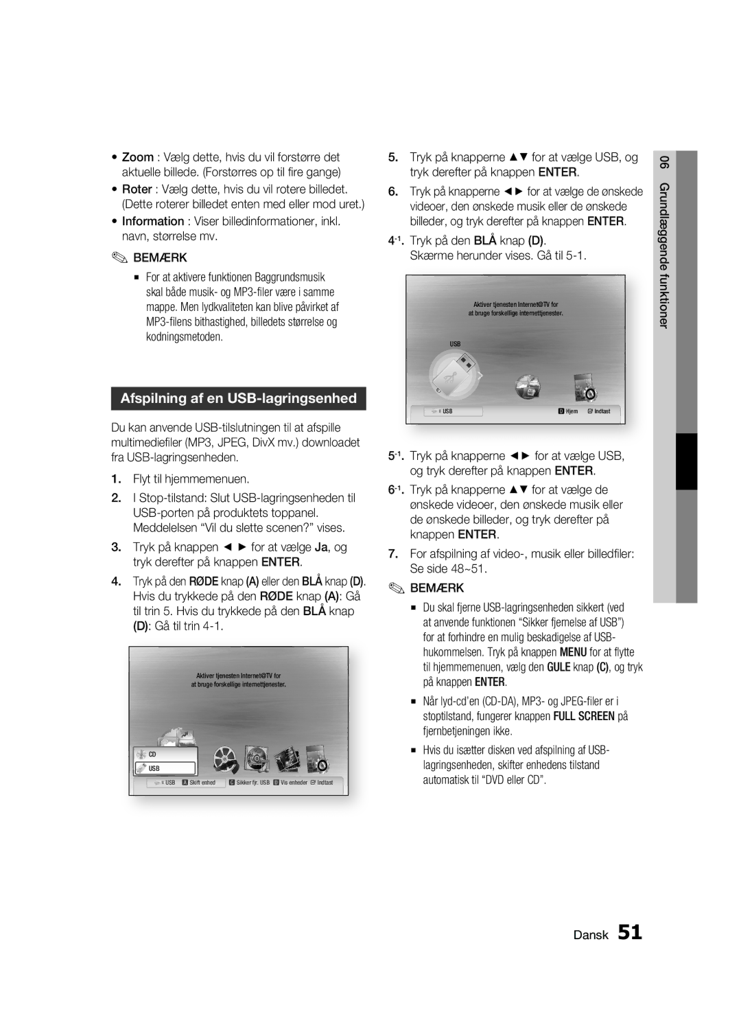 Samsung BD-C7500/XEE manual Afspilning af en USB-lagringsenhed, Gå til trin 