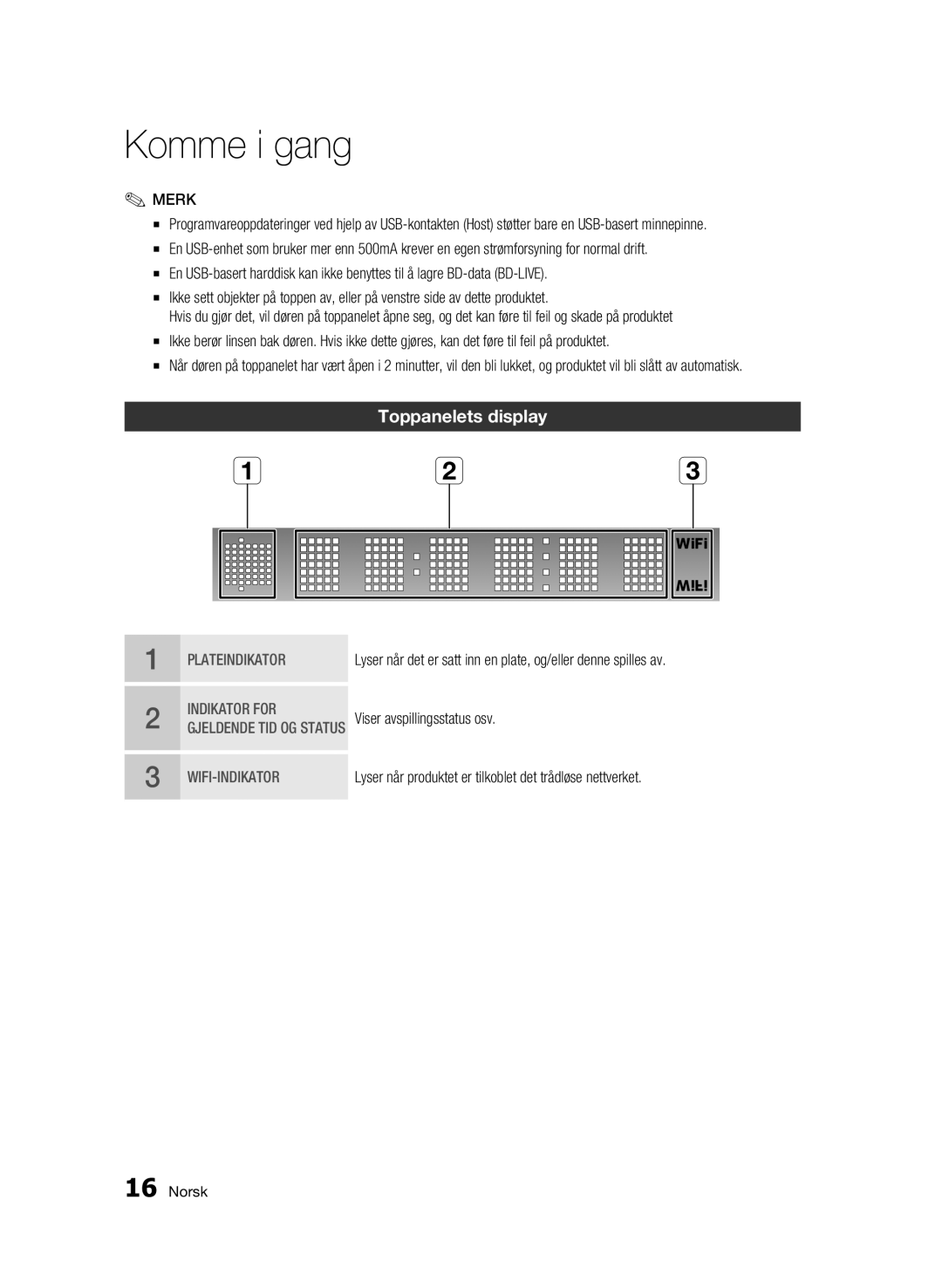 Samsung BD-C7500/XEE manual Toppanelets display 