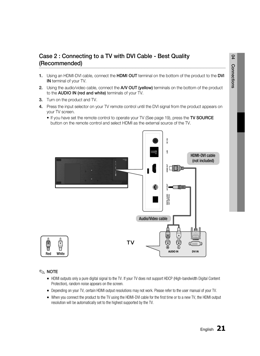 Samsung BD-C7500/EDC, BD-C7500/XEF, BD-C7500/XAA, BD-C7500/XEE manual Connections 