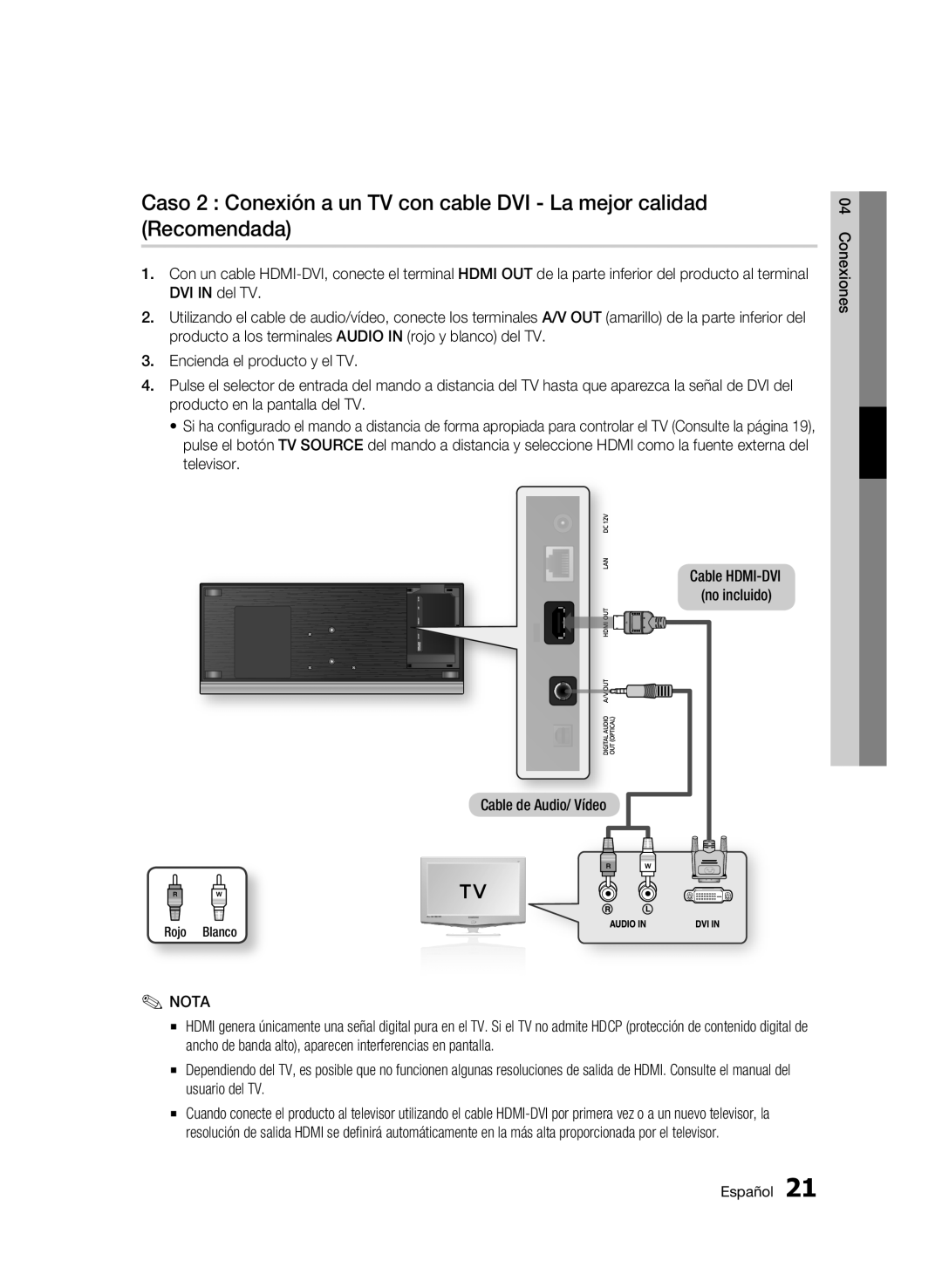 Samsung BD-C7500/XEN, BD-C7500/XEF, BD-C7500/XAA manual Cable de Audio/ Vídeo 