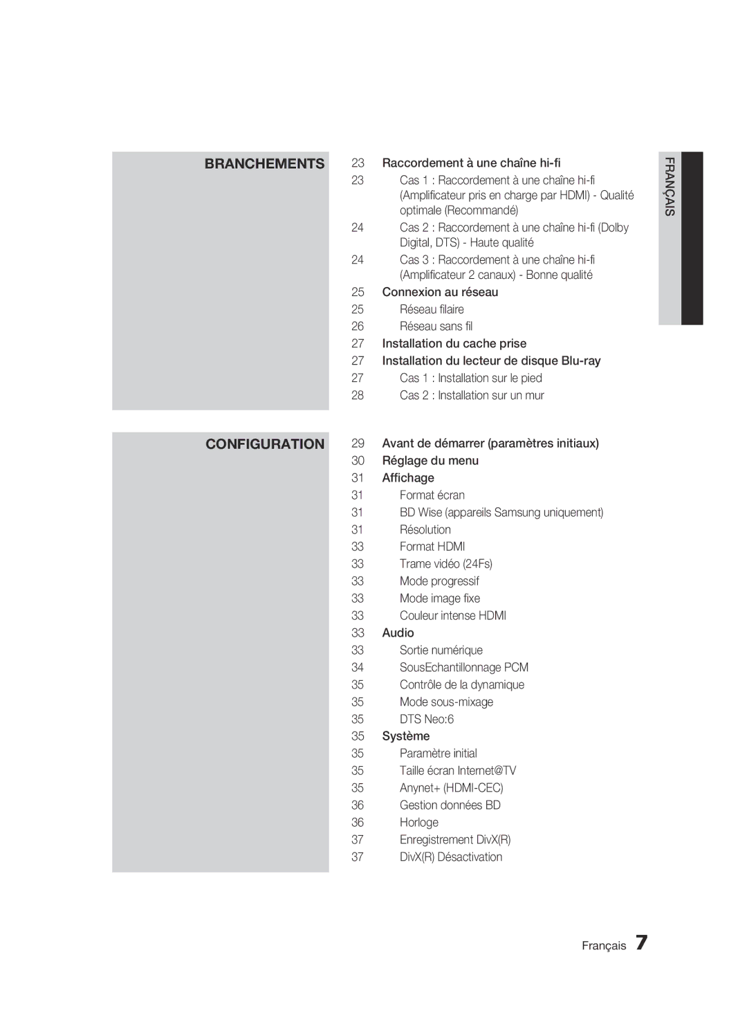 Samsung BD-C7509/XEG manual Configuration 