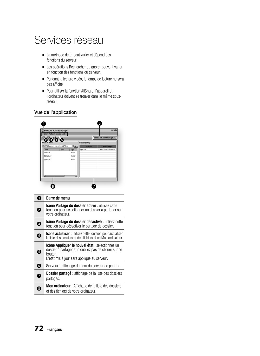 Samsung BD-C8500/XEN, BD-C8200/EDC, BD-C8500/EDC, BD-C8200/XEN, BD-C8200/XEF, BD-C8500/XEF, BD-C8500/XEE Vue de l’application 