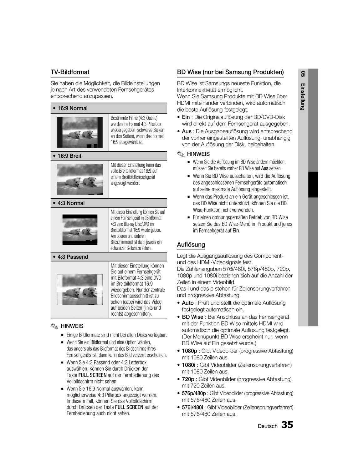 Samsung BD-C8500/XEF, BD-C8200/EDC, BD-C8500/EDC, BD-C8200/XEN TV-Bildformat, BD Wise nur bei Samsung Produkten, Auflösung 