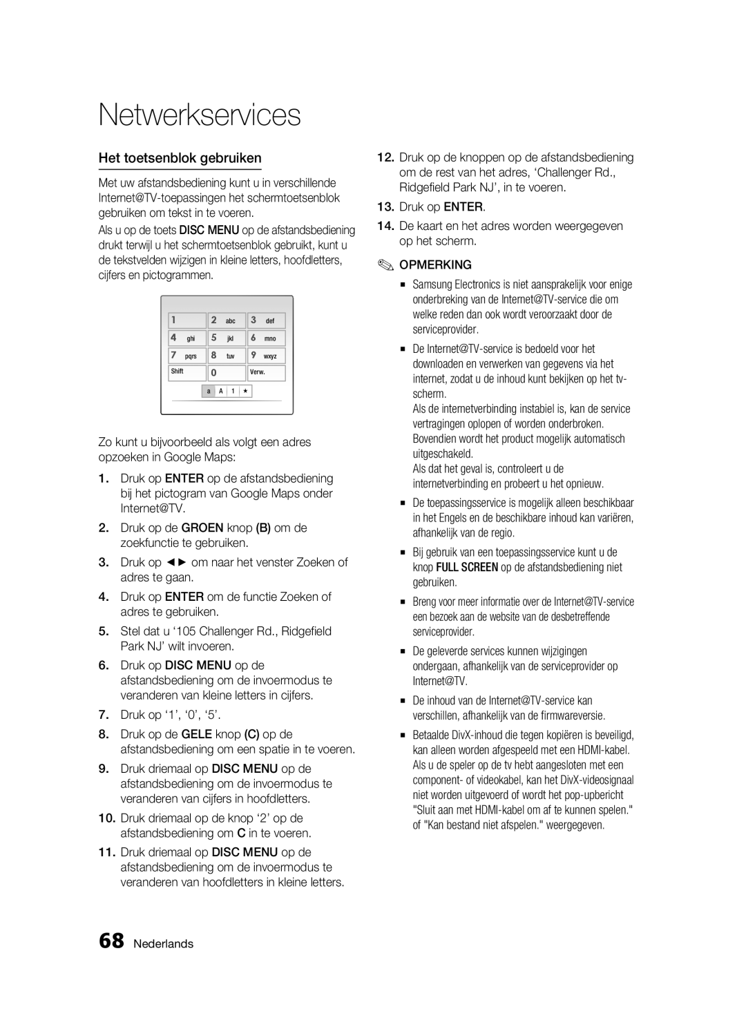 Samsung BD-C8200/XEN, BD-C8200/EDC, BD-C8500/EDC, BD-C8500/XEN, BD-C8200/XEF Het toetsenblok gebruiken, Druk op ‘1’, ‘0’, ‘5’ 