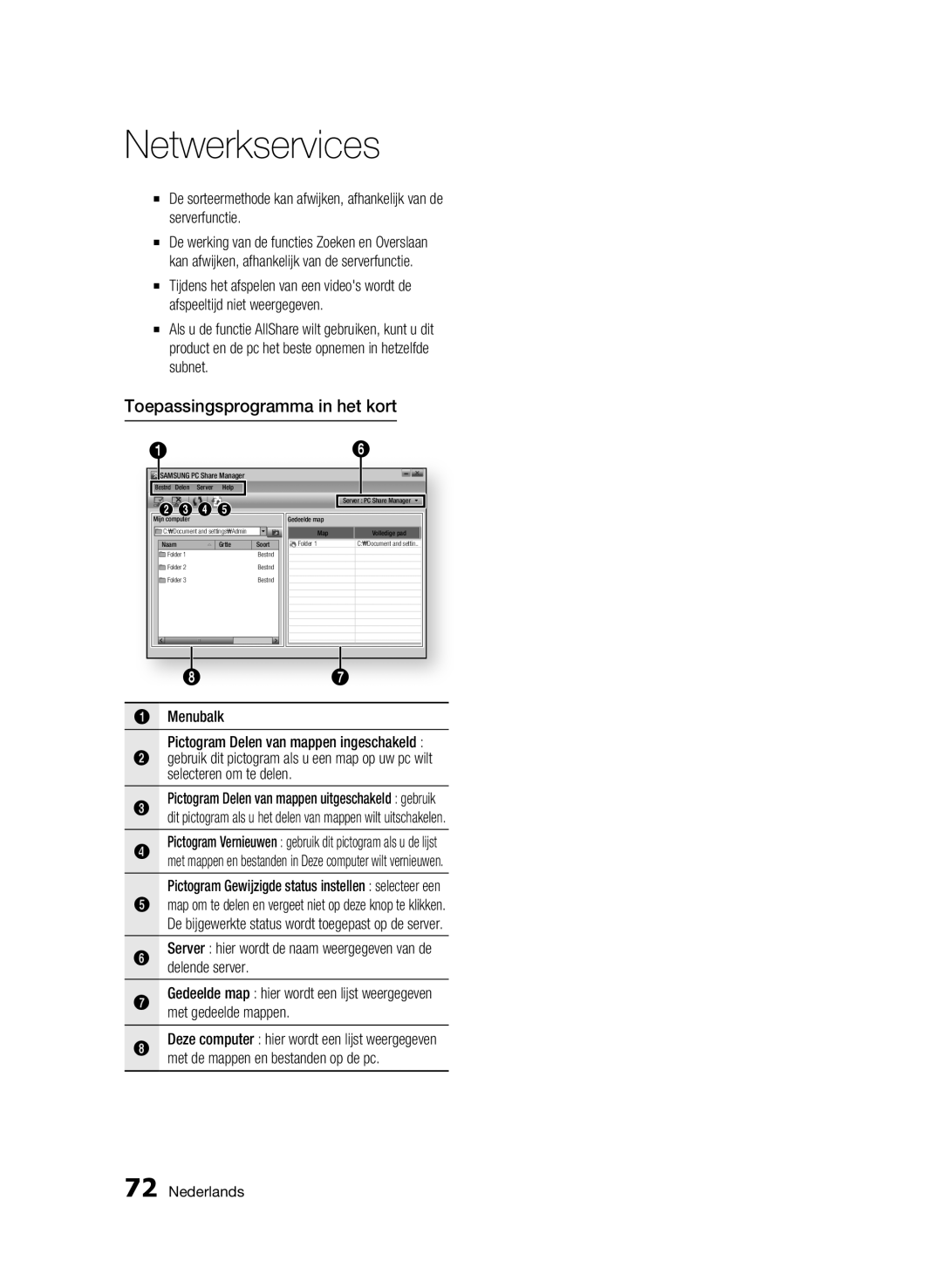 Samsung BD-C8200/EDC, BD-C8500/EDC, BD-C8200/XEN, BD-C8500/XEN, BD-C8200/XEF, BD-C8500/XEF Toepassingsprogramma in het kort 