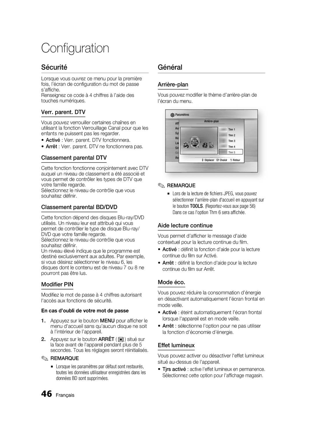 Samsung BD-C8200/XEF, BD-C8500/XEF manual Sécurité, Général 