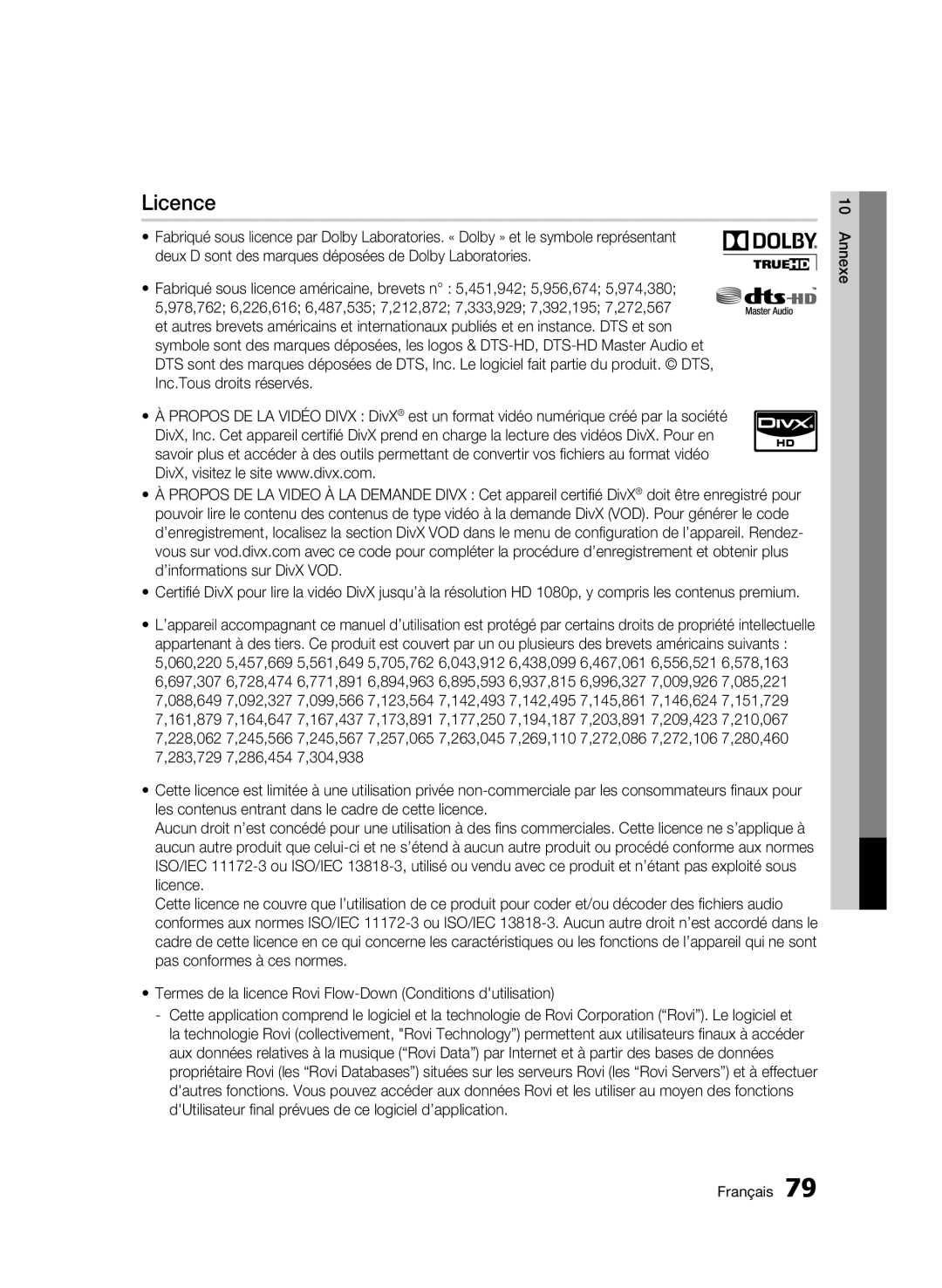 Samsung BD-C8500/XEF, BD-C8200/XEF manual Licence 