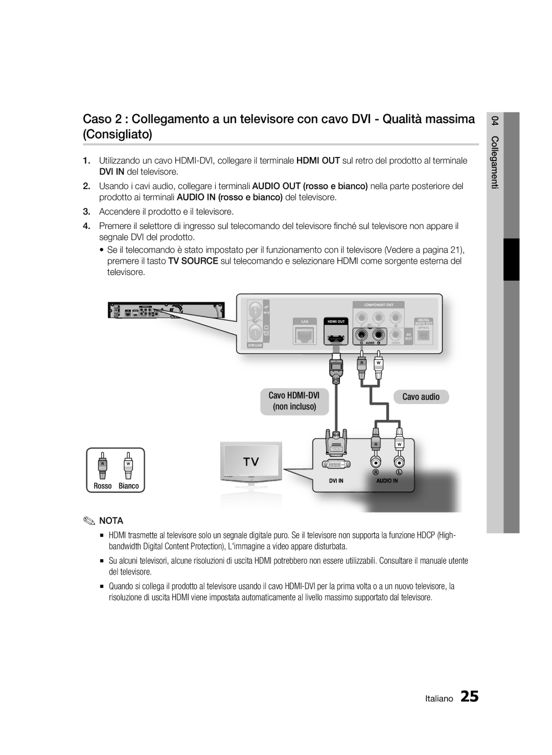 Samsung BD-C8200/XEF, BD-C8500/EDC, BD-C8500/XEF manual Cavo audio 