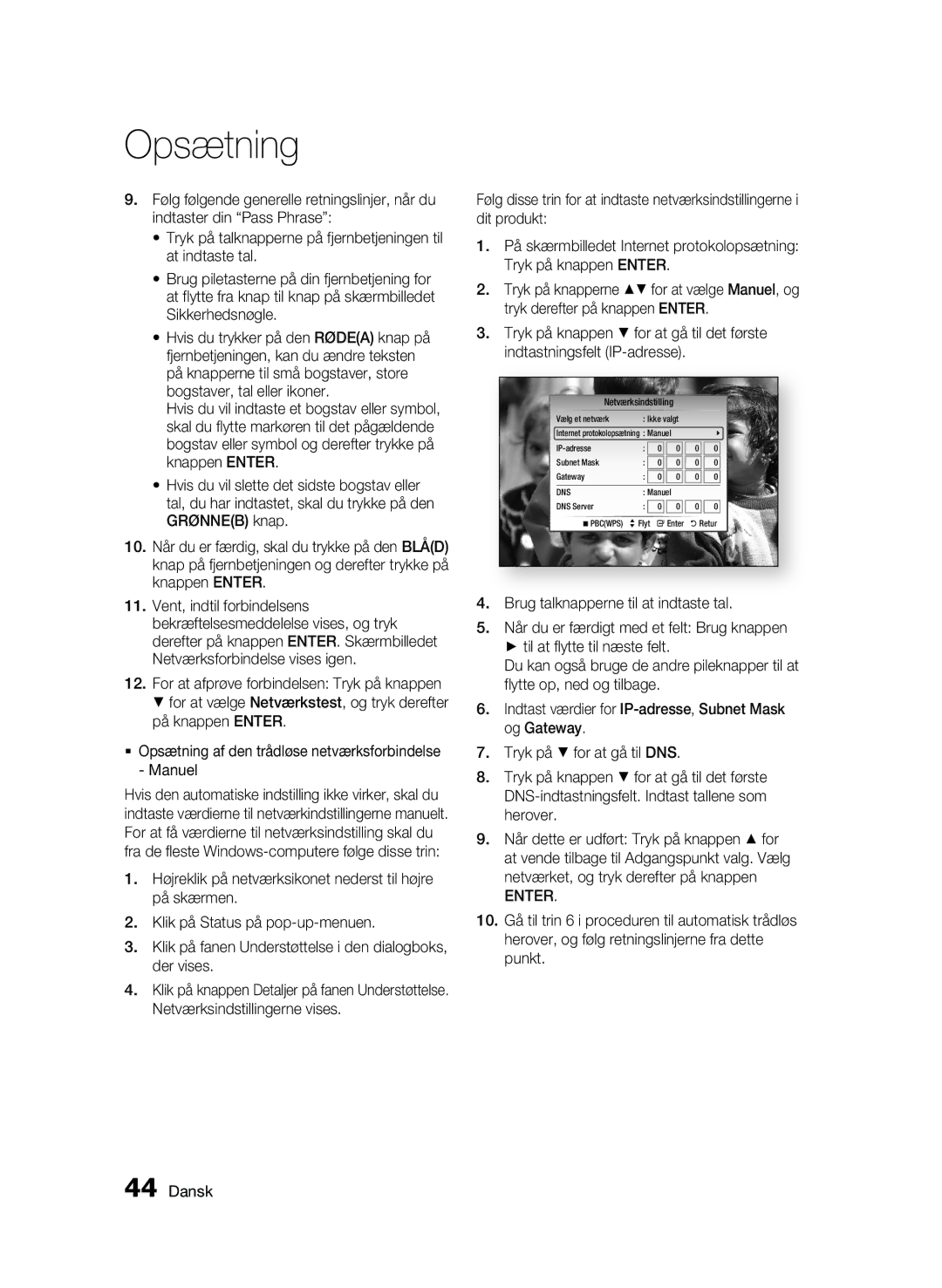 Samsung BD-C8500/XEE, BD-C8200/XEE manual Vælg et netværk 