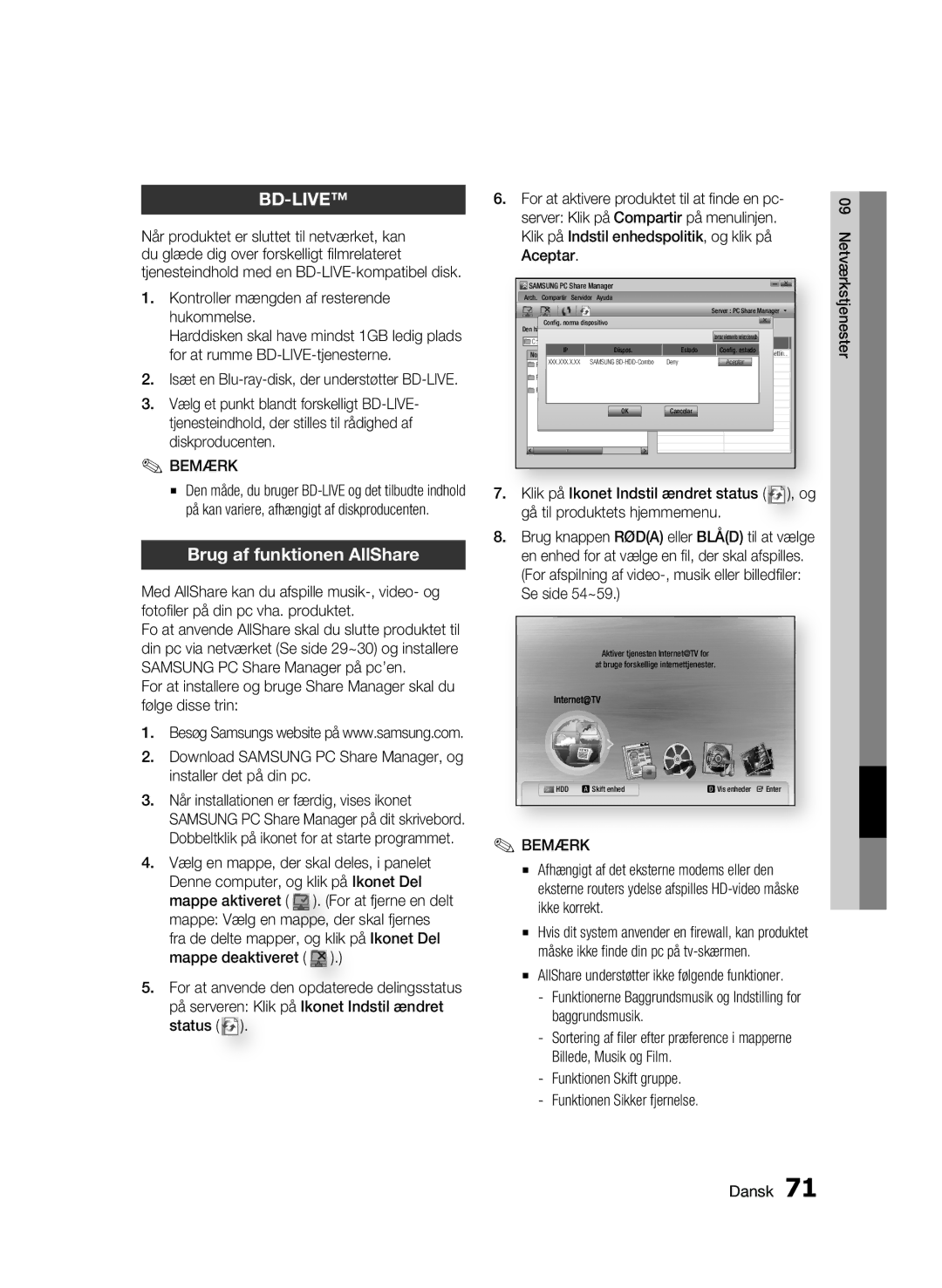 Samsung BD-C8200/XEE, BD-C8500/XEE manual Samsung PC Share Manager 